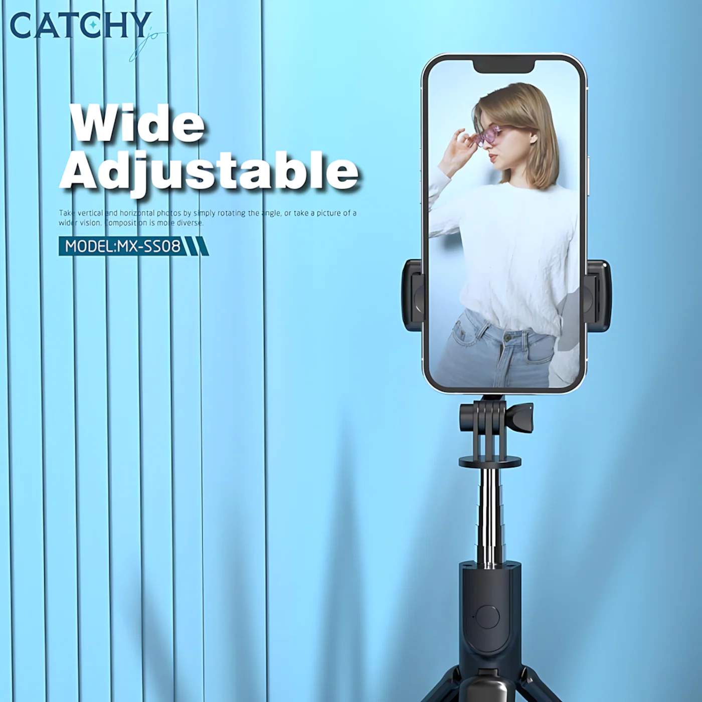 Moxom MX-SS08 Extendable Selfie Stick With Wireless Remote and Tripod Stand - Image 3
