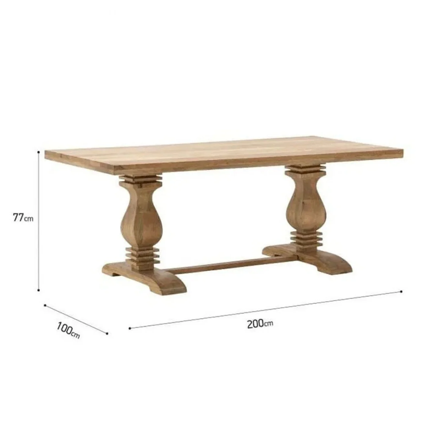 Natural Wood Dining Table - Image 6