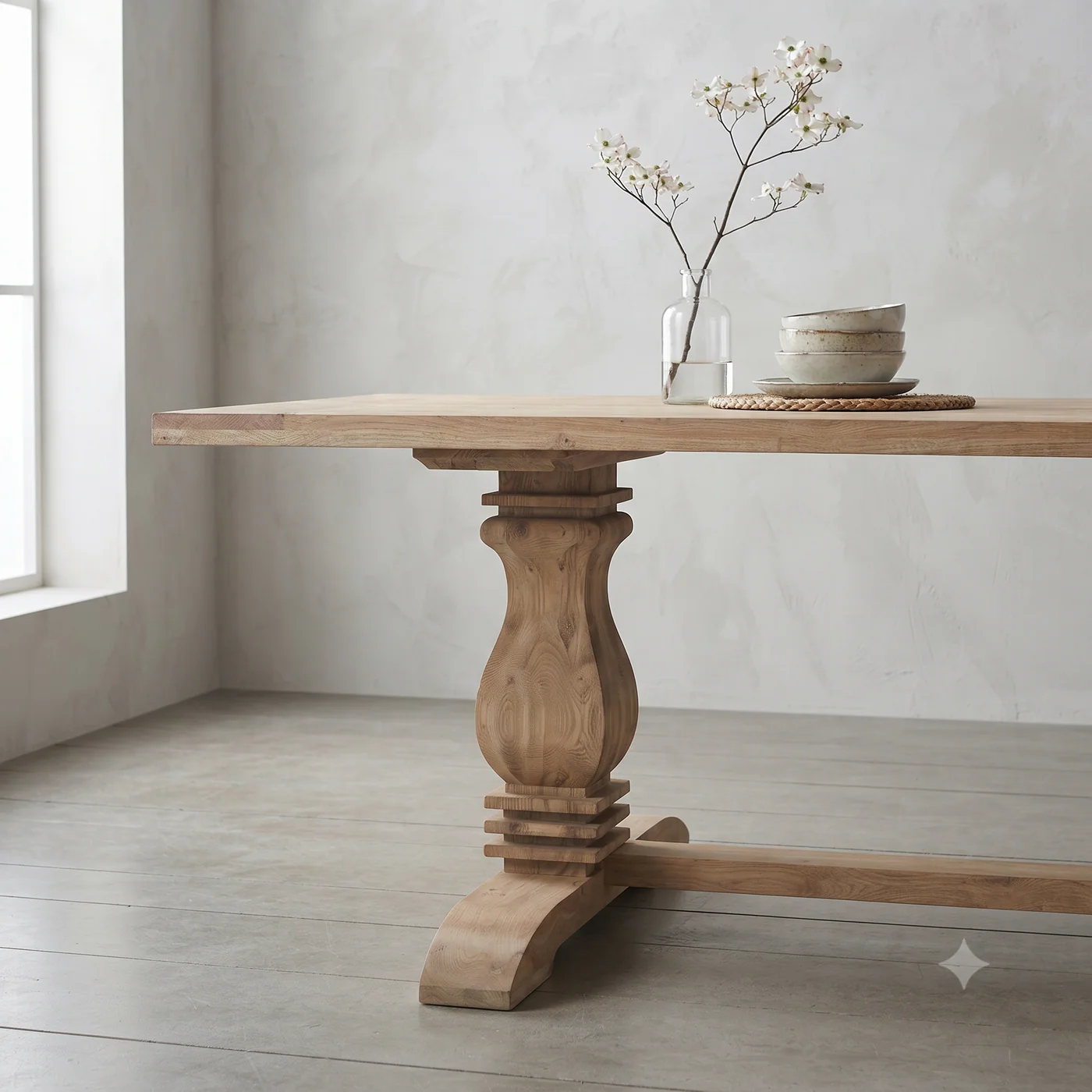 Natural Wood Dining Table - Image 7
