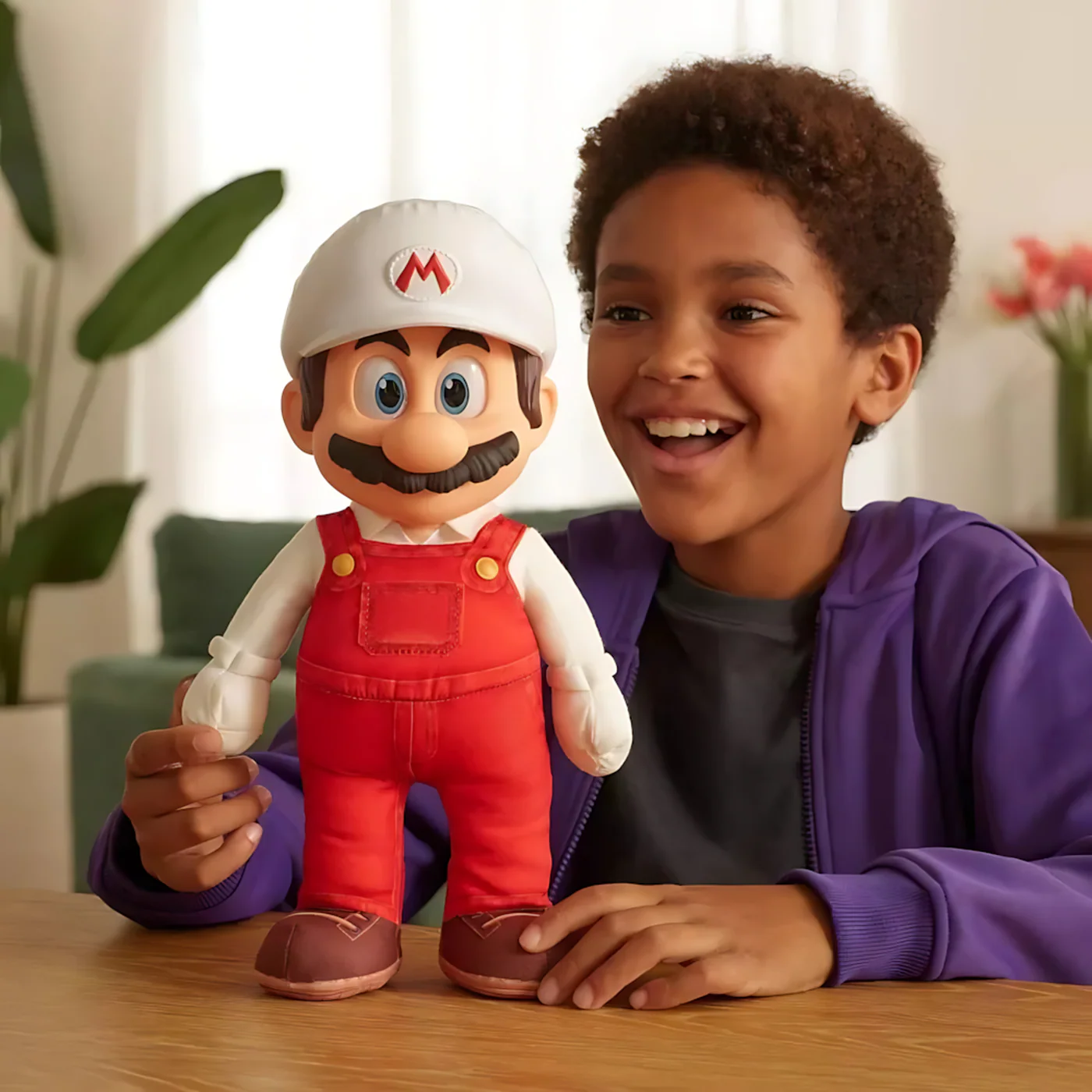 JAKKS PACIFIC Nintendo Super Mario 14" Plush– Fire Mario - Image 3