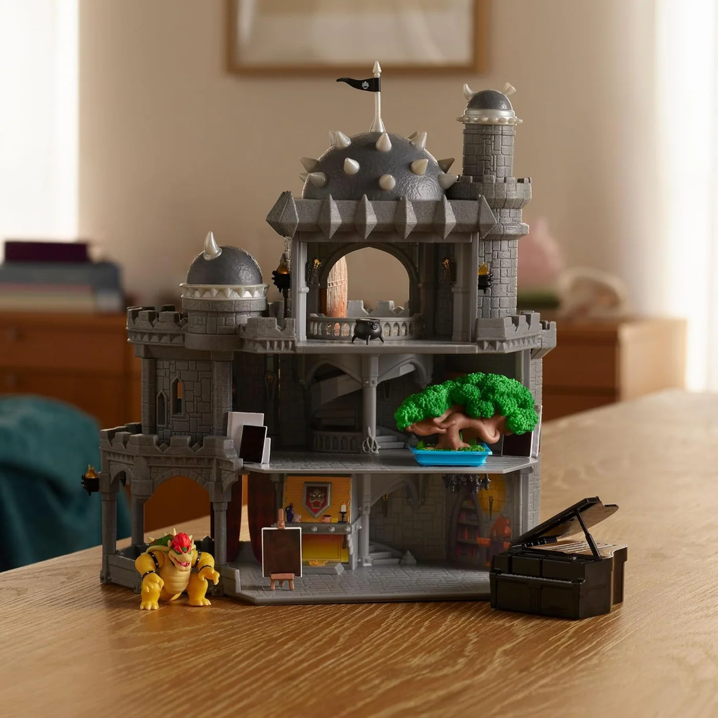 JAKKS PACIFIC Nintendo Super Mario Galaxy Movie 12" Deluxe Bowser Castle Playset with 1.5" Bowser Figure - Image 2