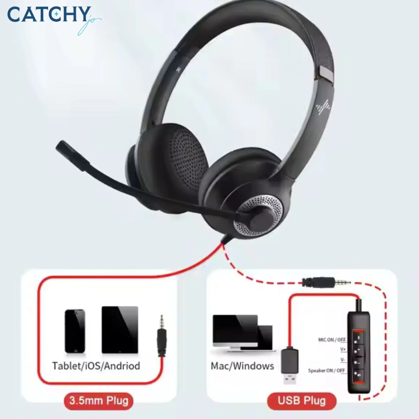 NUBWO Wired Headset With Microphone With Noise Canceling - Image 4