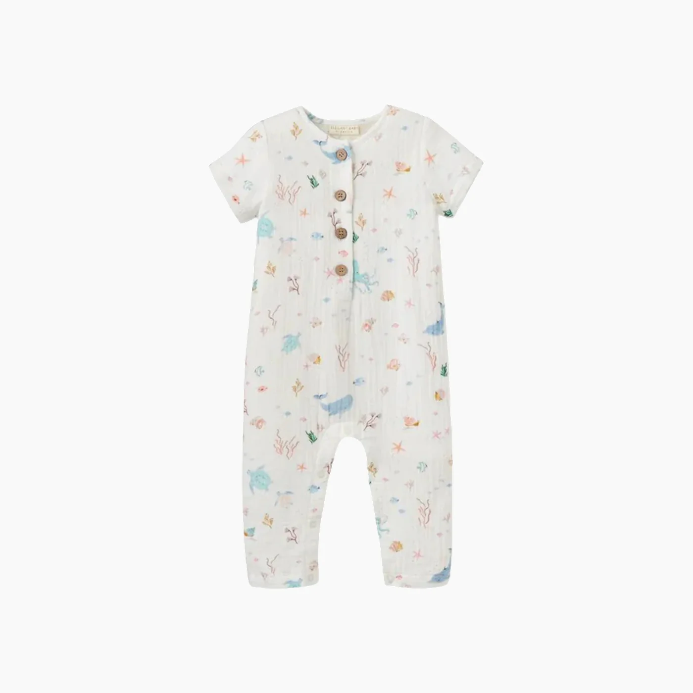 Ocean Adventure Organic Muslin Short Sleeve Jumpsuit