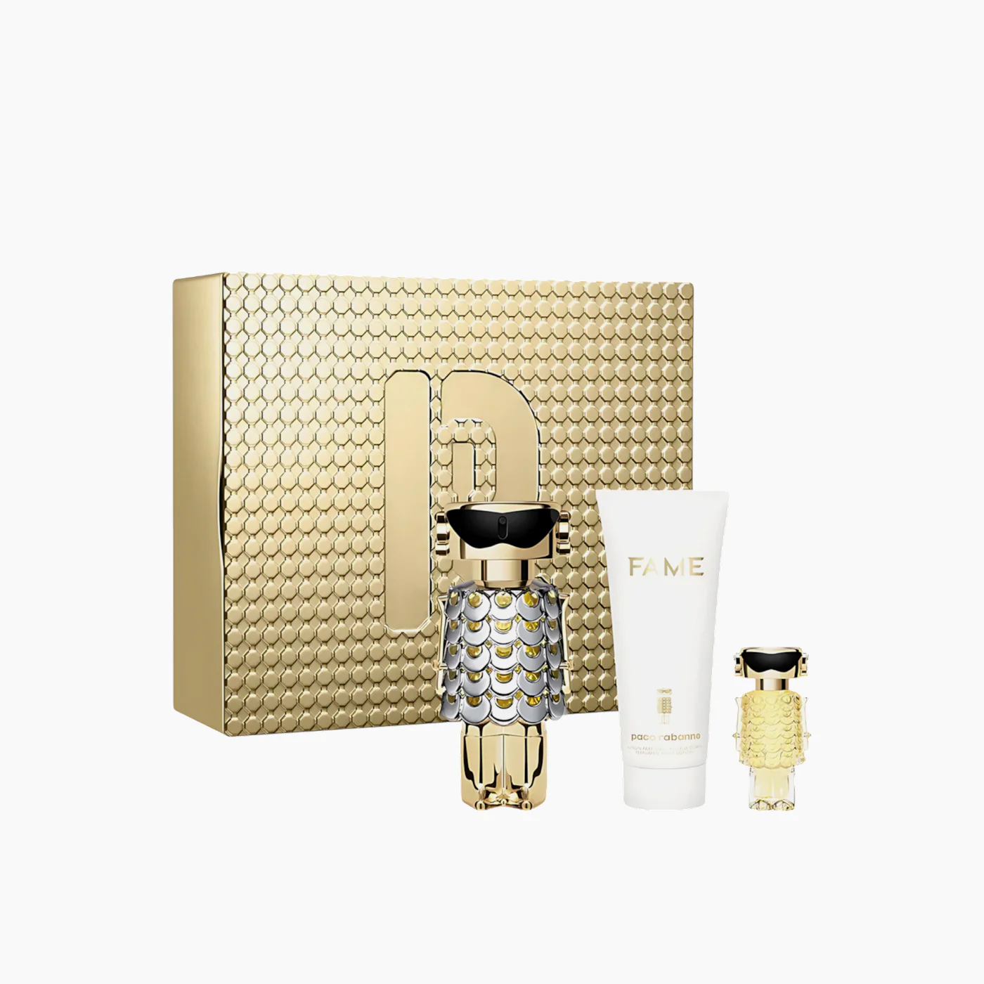 Paco Rabanne Fame EDP 80Ml + EDP 4Ml + Body Lotion 100Ml Gift Set For Women