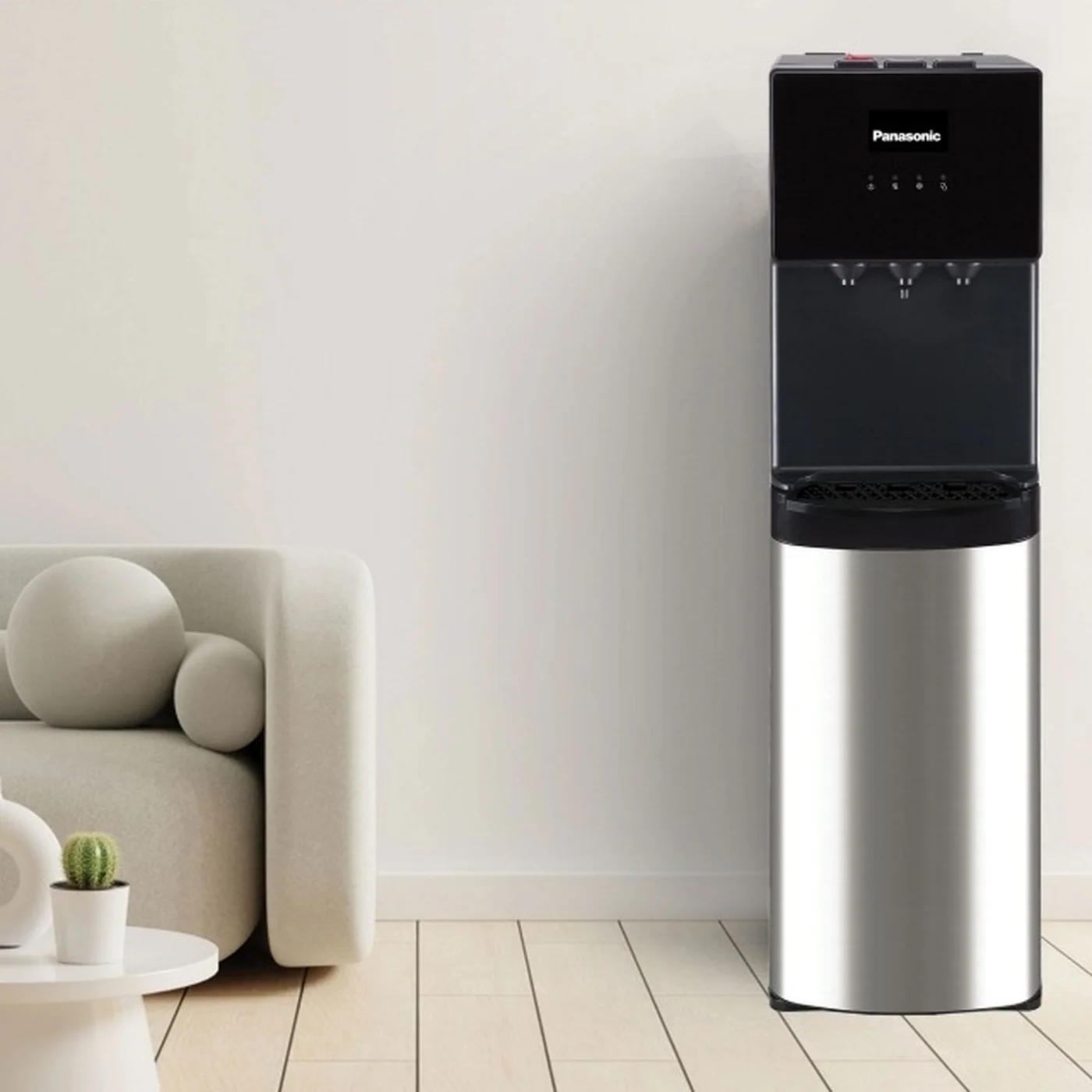 Panasonic Water Dispenser (Bottom Loading, 3-Taps, Bk-Ss) - Image 4