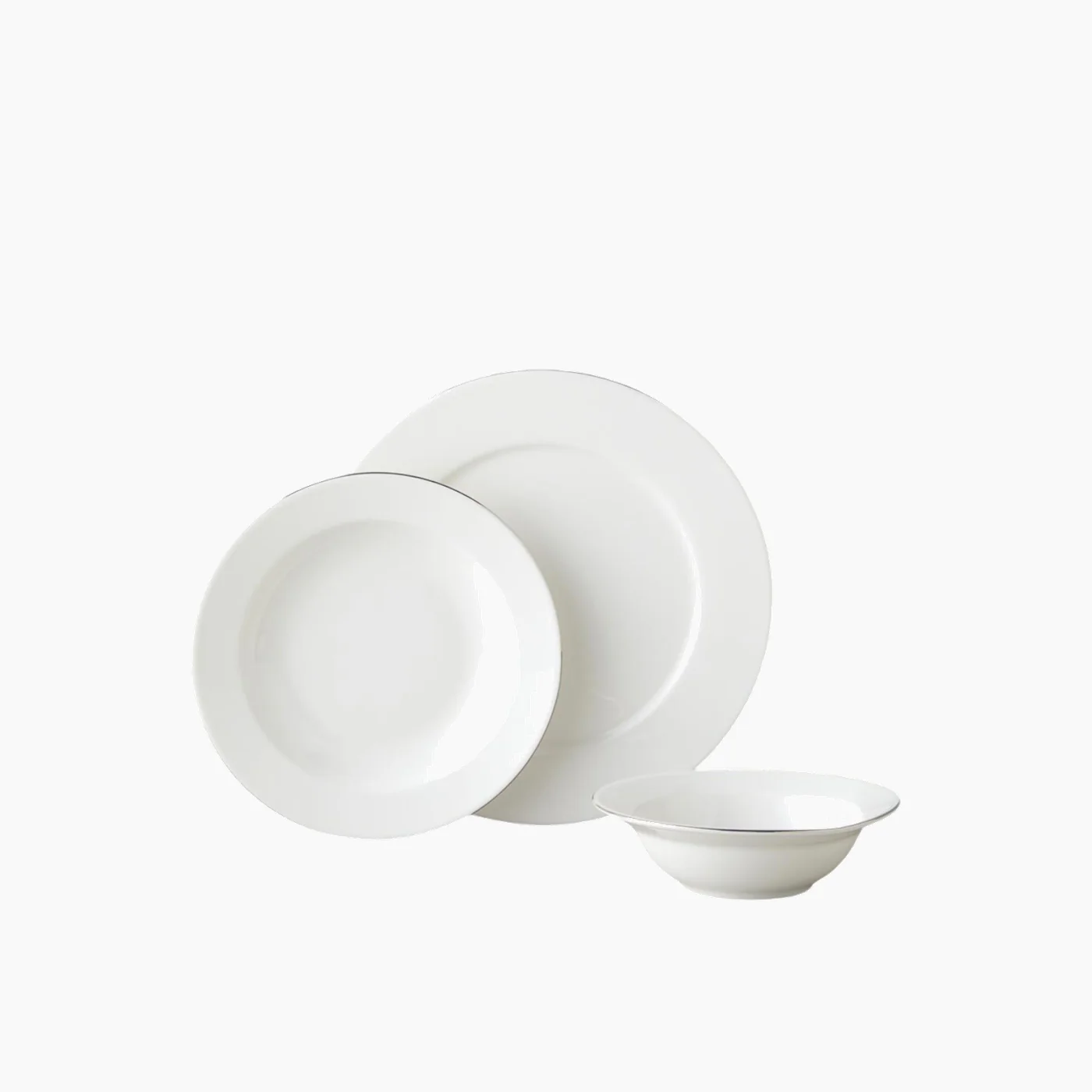 EH Living Parma Porcelain Table Set 12 Pieces, 4 Servings Silver - Image 2