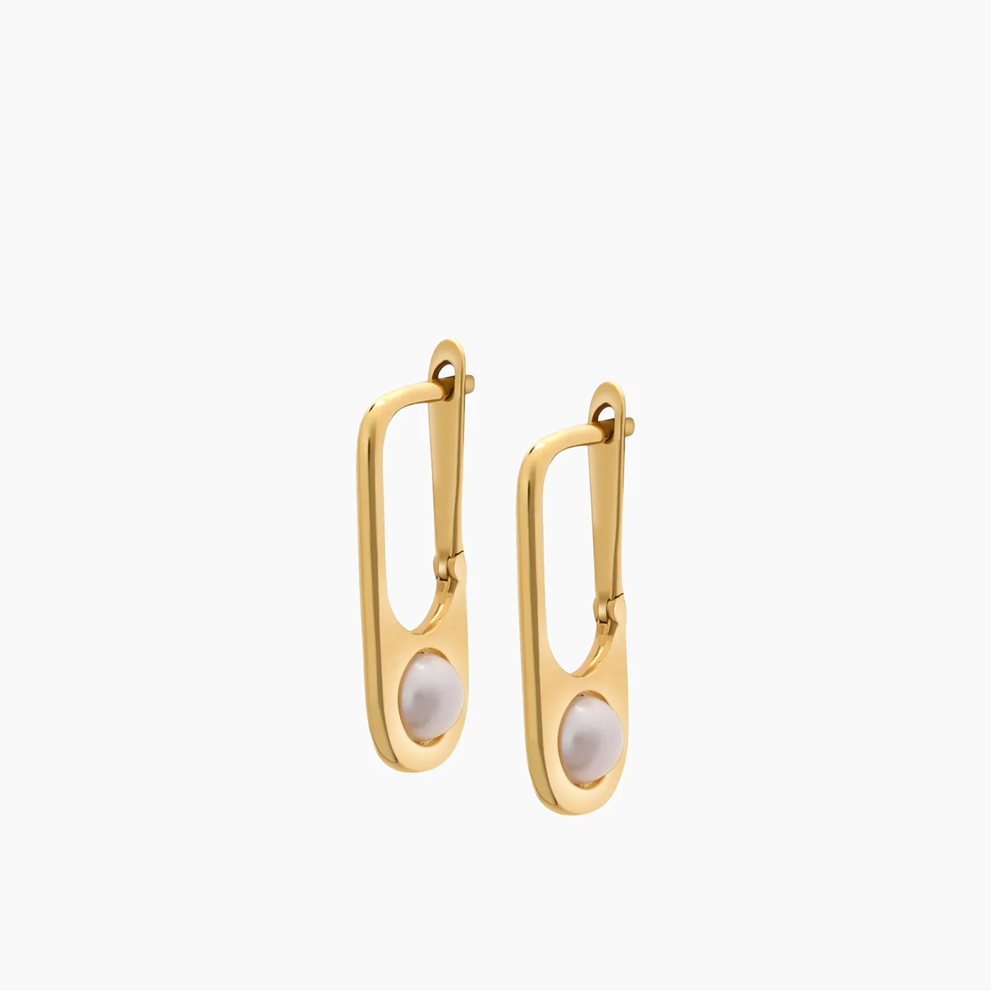 Joy Jewels Pearl Paperclip Earrings