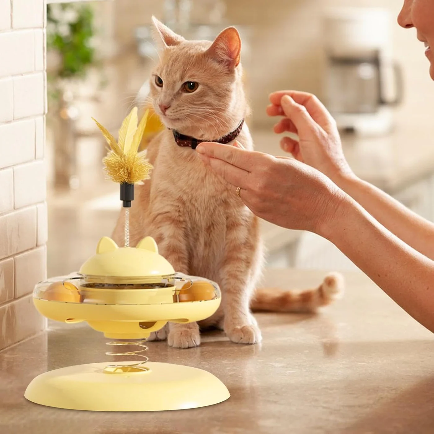 Village Care Cat Toy Yellow - Image 2