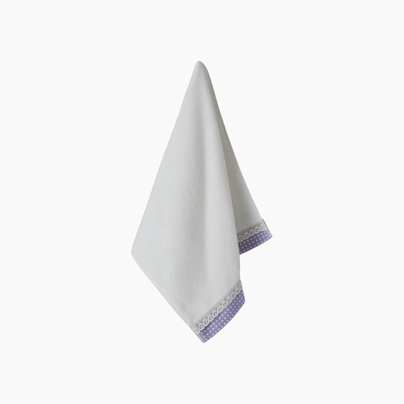 EH Living Petite Checked Cotton Crocheted Face Towel 50x80 cm - Image 3