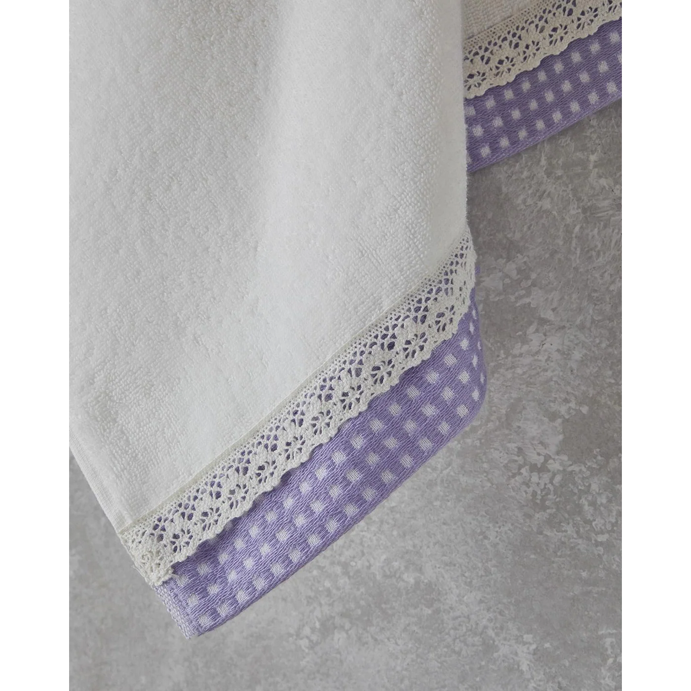 EH Living Petite Checked Cotton Crocheted Face Towel 50x80 cm - Image 5