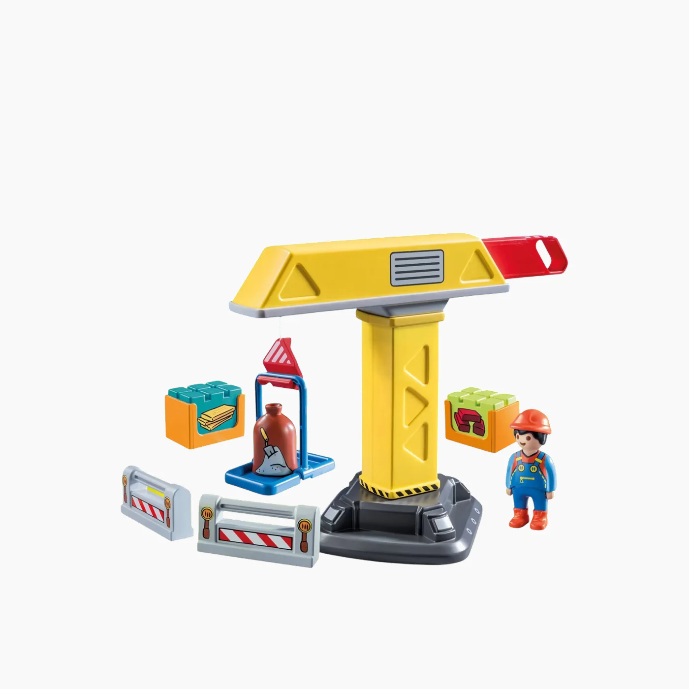 Playmobil 1.2.3 Construction Crane Toy Playset