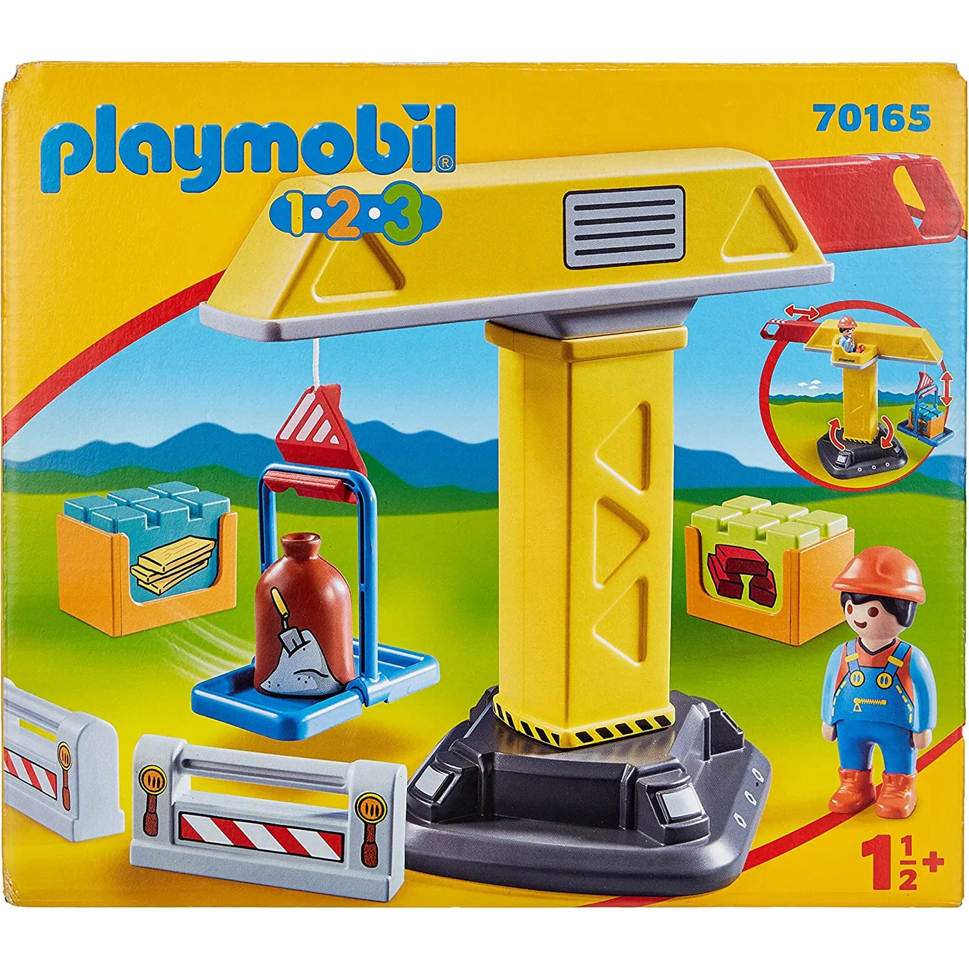Playmobil 1.2.3 Construction Crane Toy Playset - Image 6