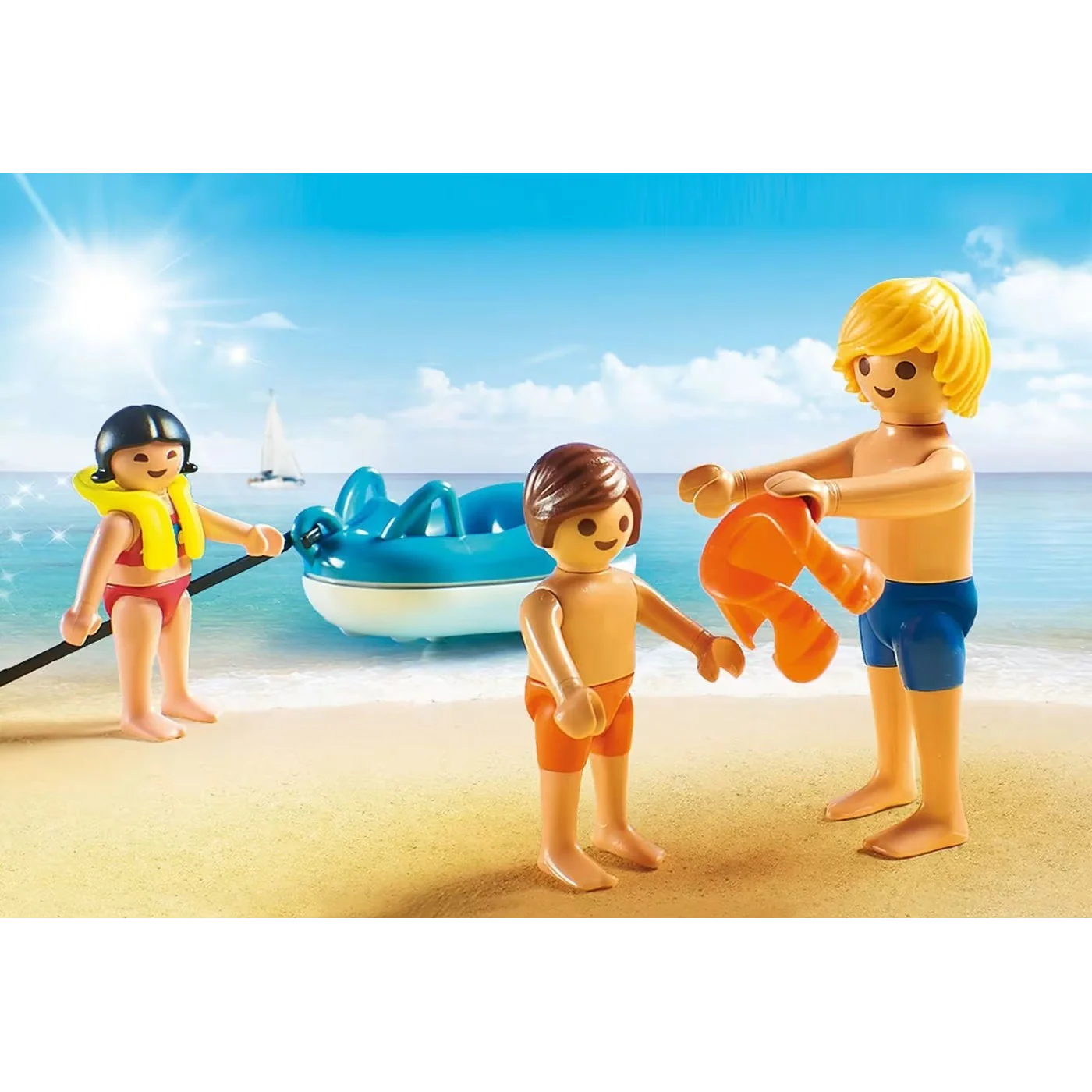 Playmobil Speedboat With Tube Riders Toy Playset - Image 3