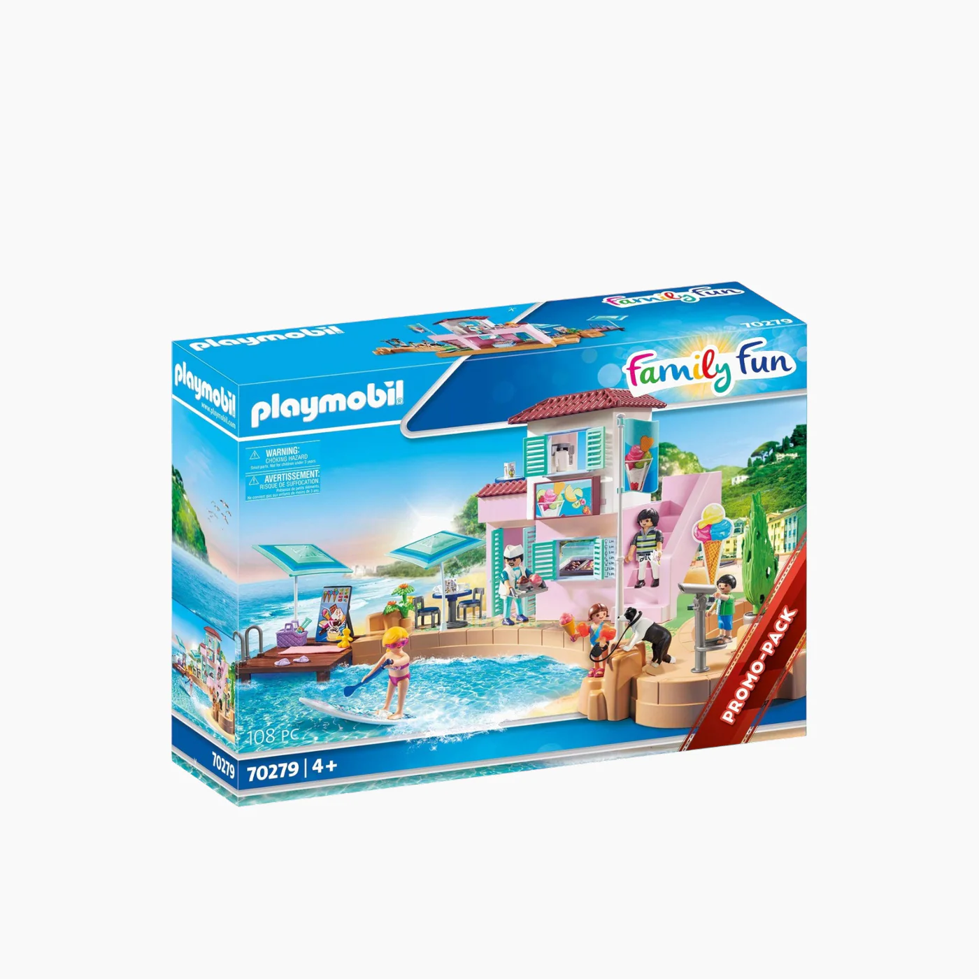 Playmobil Waterfront Ice Cream Shop Toy Playset - Image 2