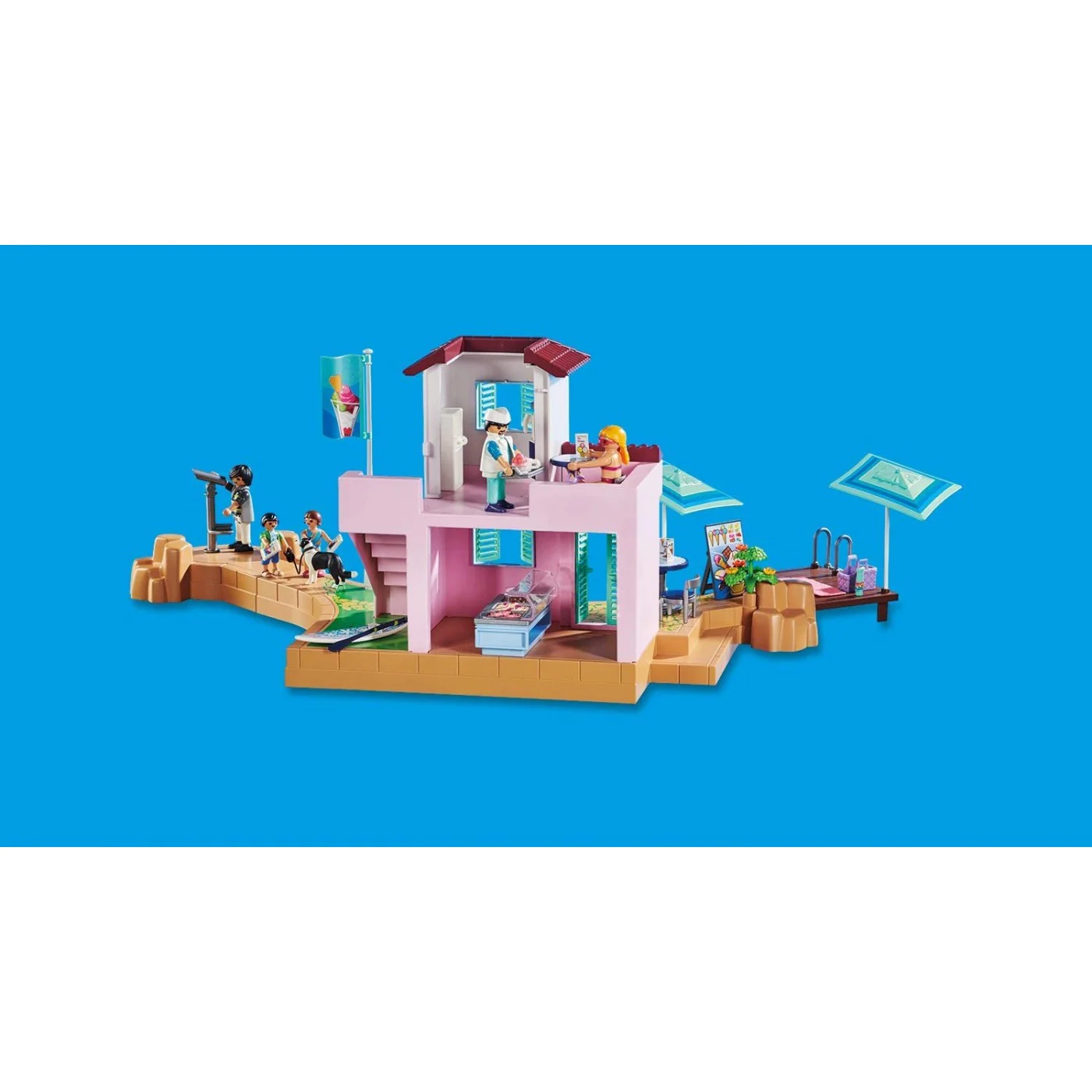 Playmobil Waterfront Ice Cream Shop Toy Playset - Image 3