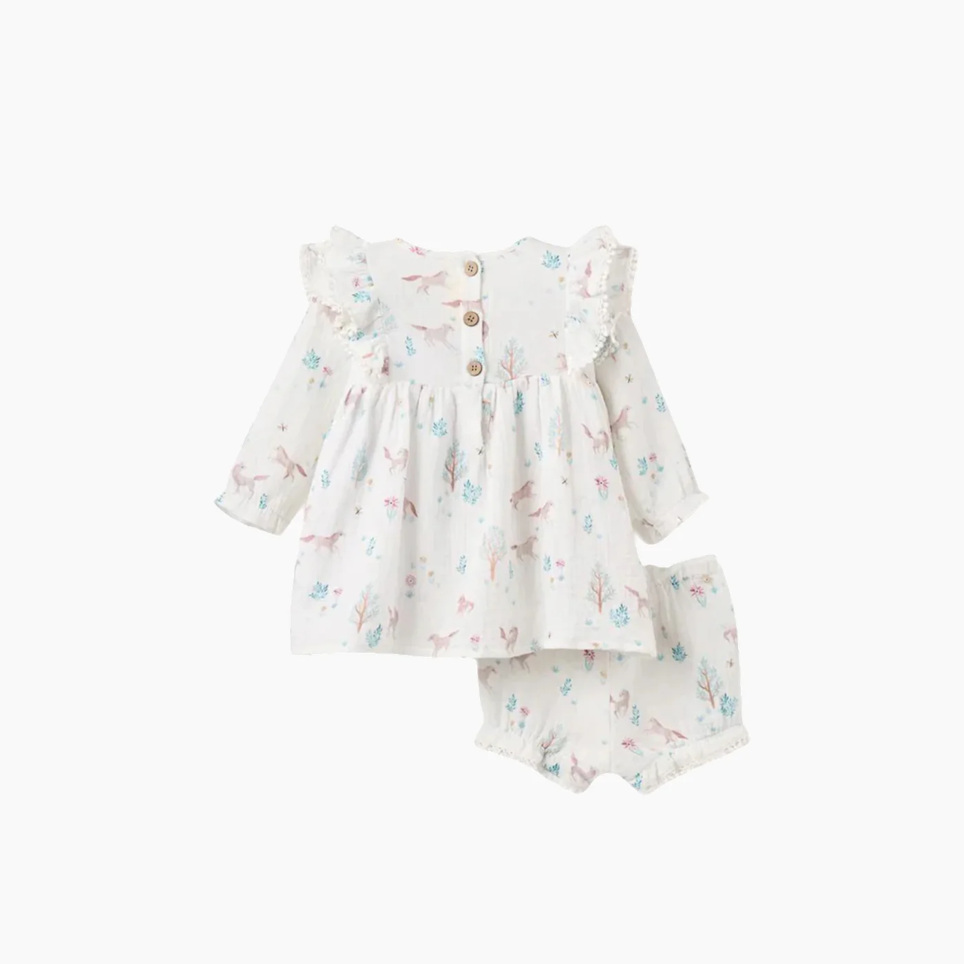 Pony Meadow Organic Muslin Dress Bloomer Set