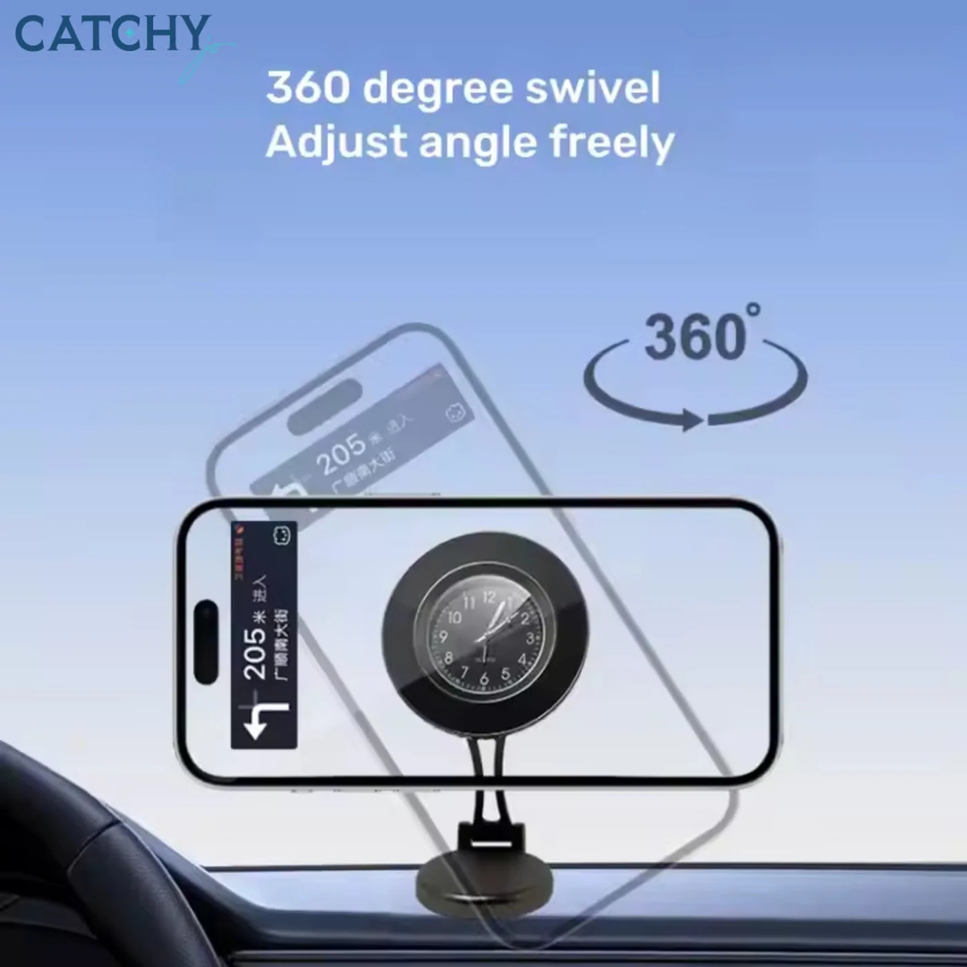 C.JO Powerful Magnetic 360 Degree Swivel Adjustable Foldable Car Phone Holder - Image 3
