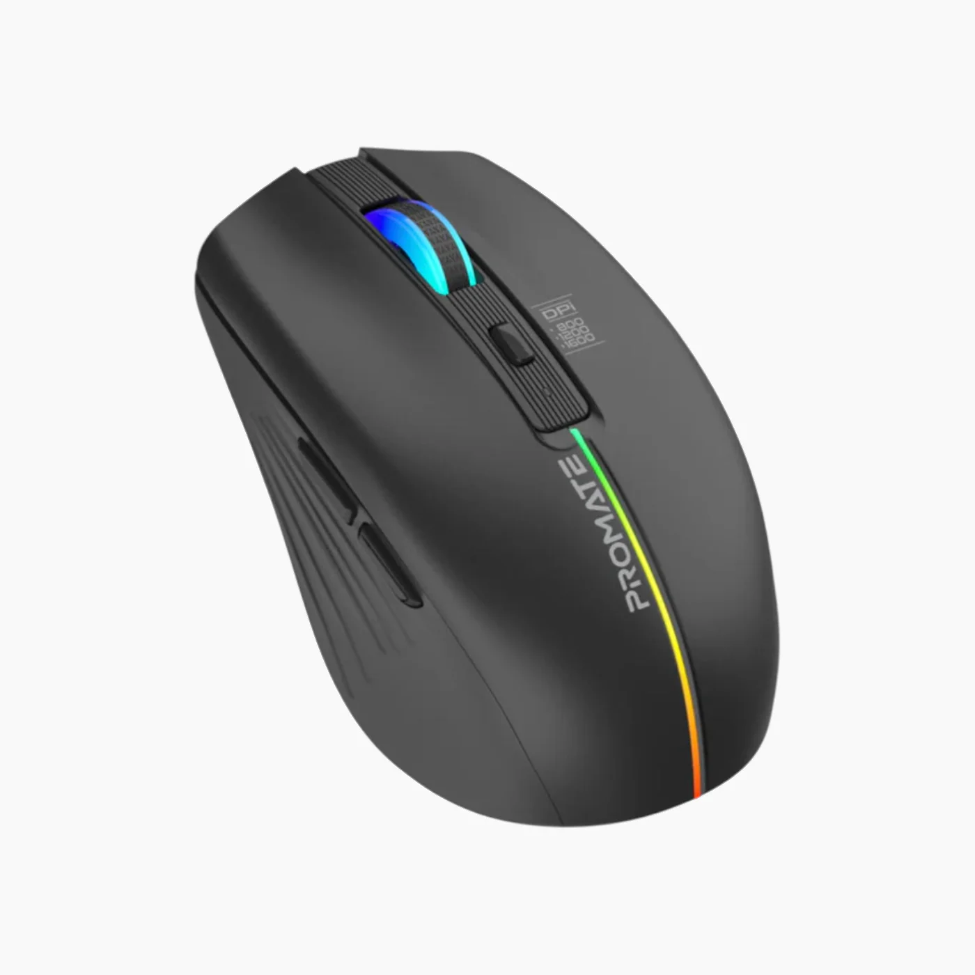 PROMATE Kitt Wireless Ergonomic Mouse With LED Rainbow Lights