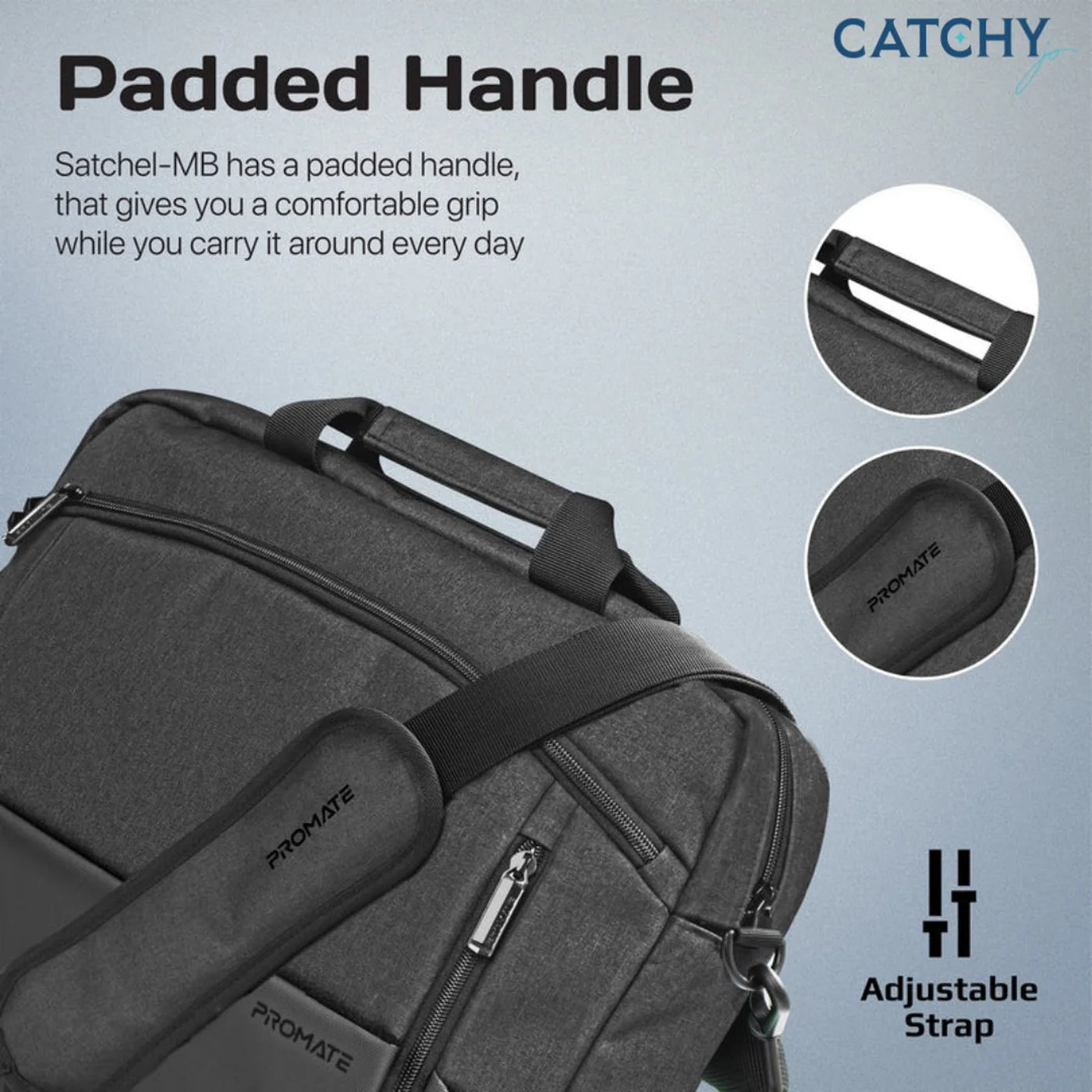 PROMATE Satchel-MB Sleek Comfort Laptop Messenger Bag - Image 3