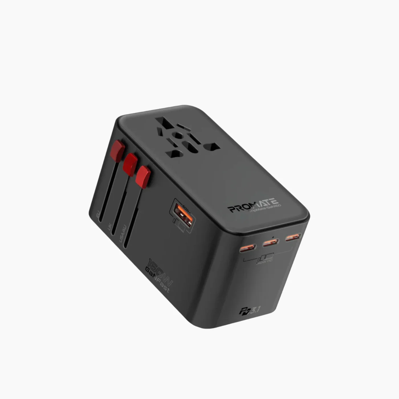 Promate TripMate-GaN160 Travel Adapter