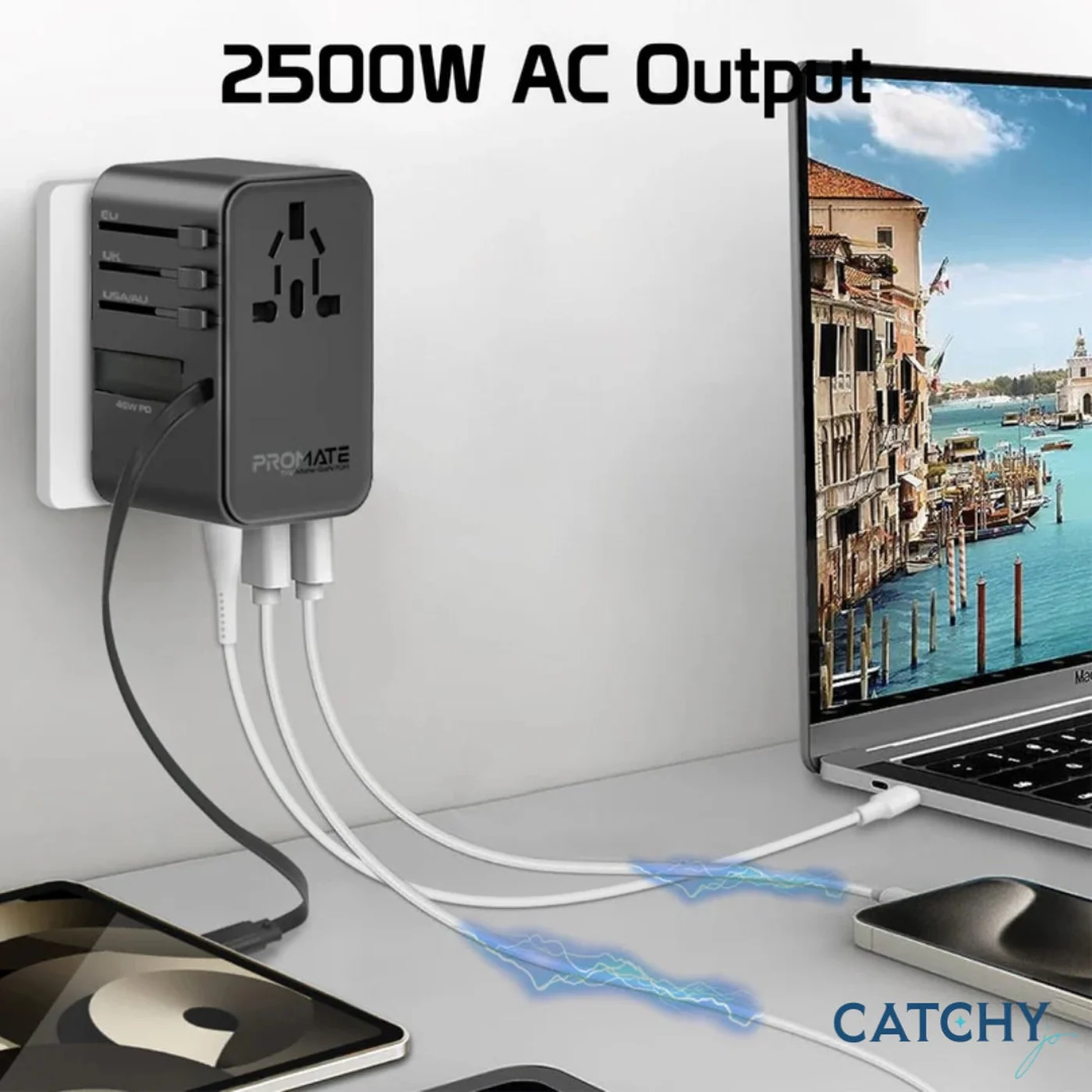 Promate TripMate-GaN70R Charging Adapter - Image 2