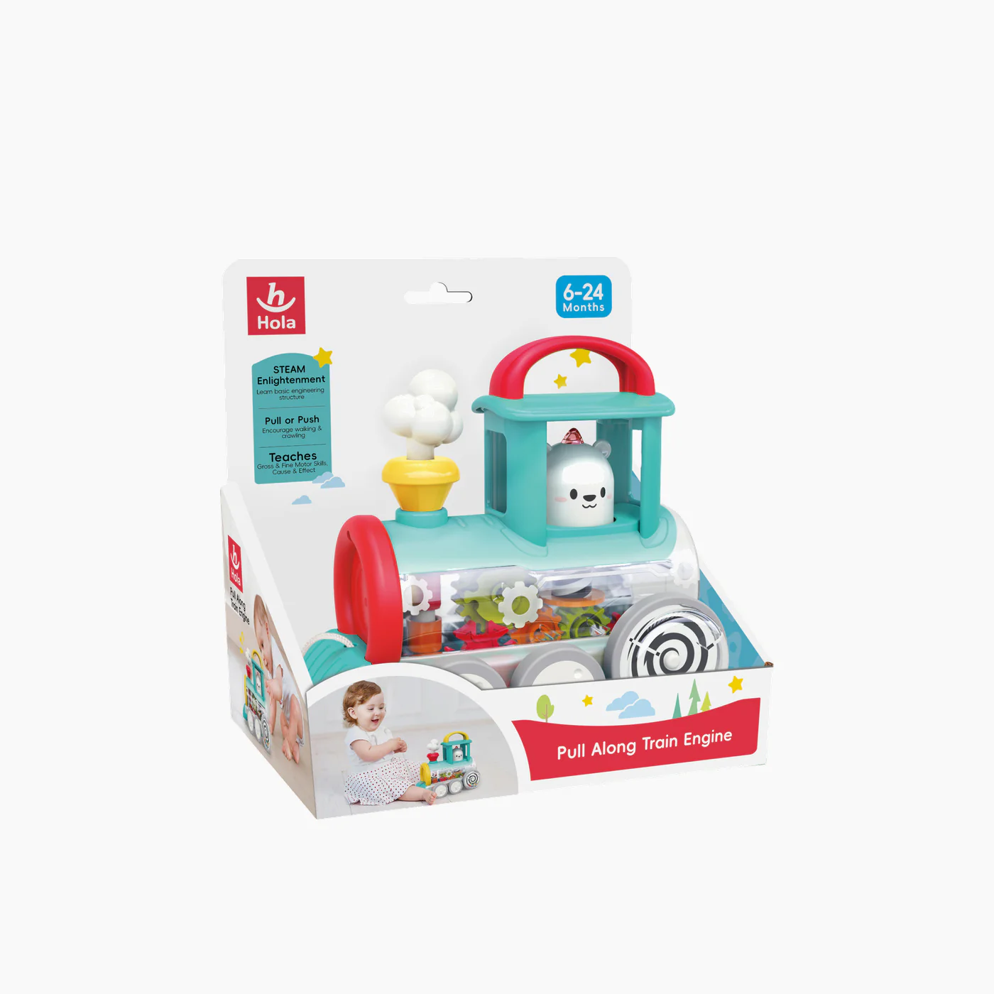 Hola Pull Along Train Engine Toy - Image 2