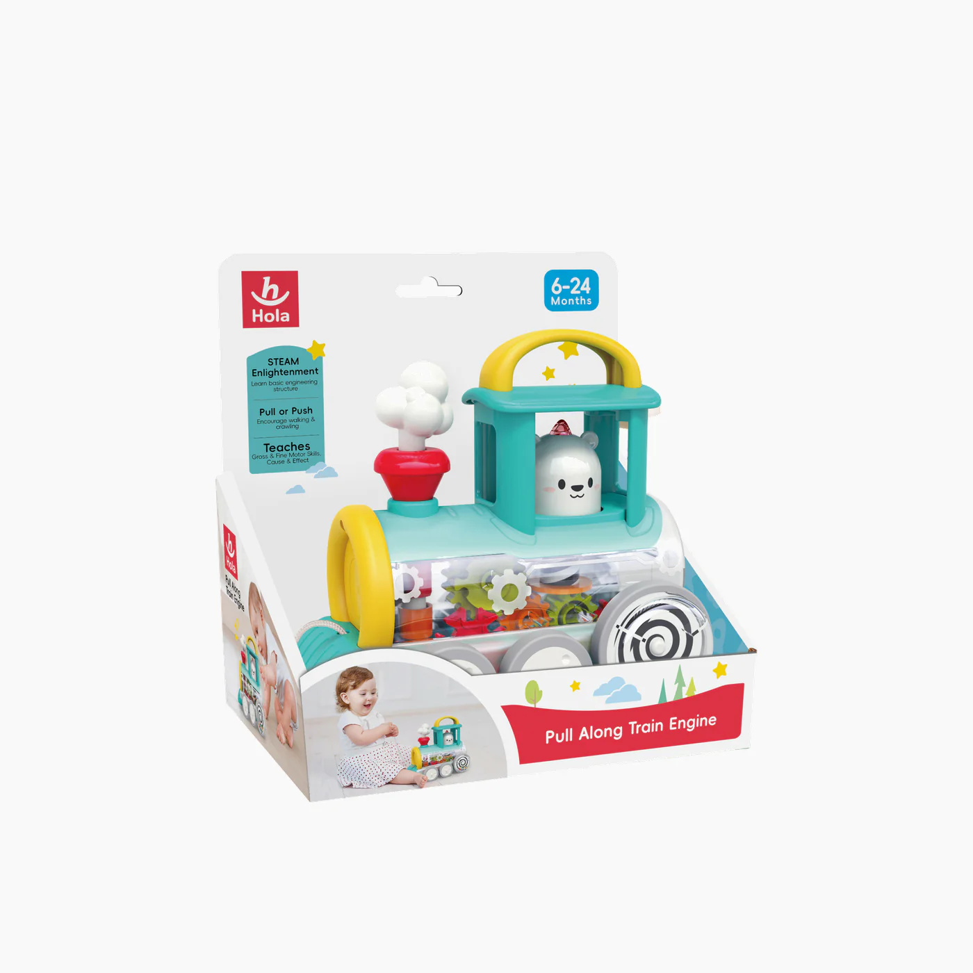 Hola Pull Along Train Engine Toy - Image 4