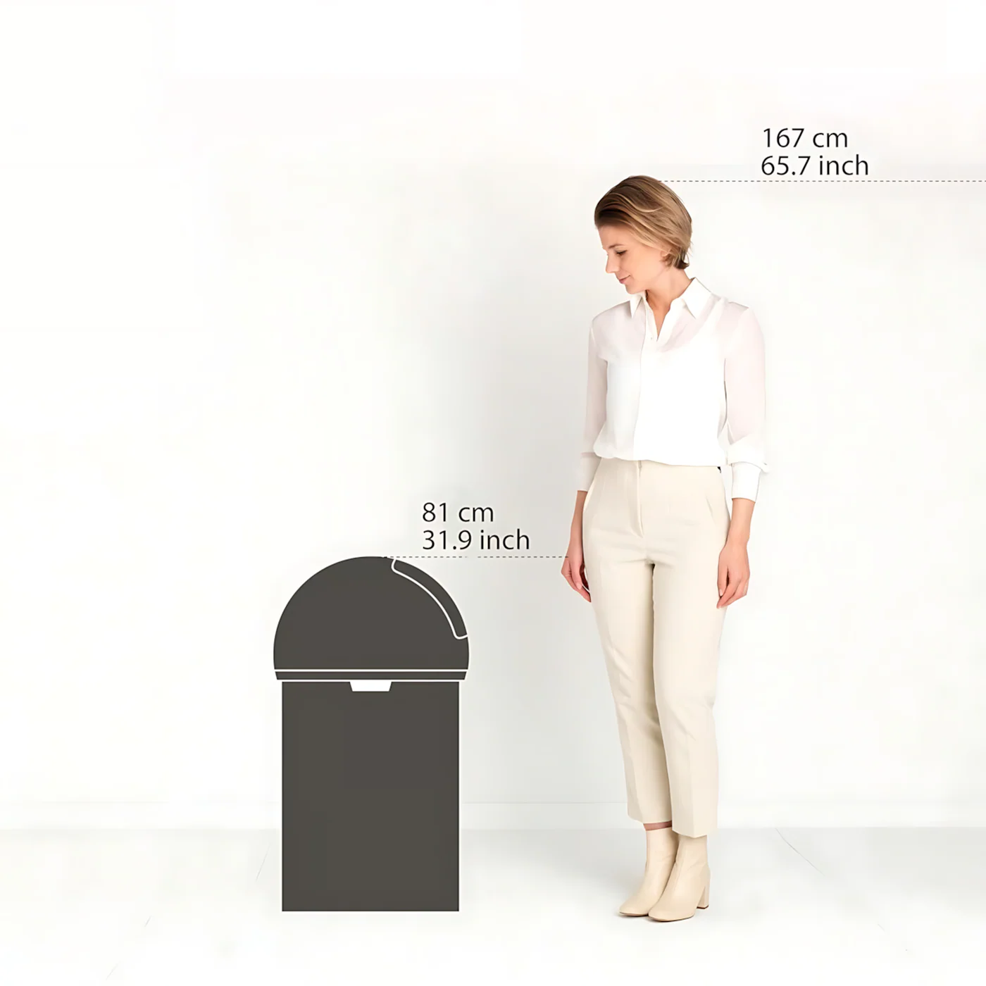 Lekue Push Bin 60 Liter Brilliant Steel - Image 4