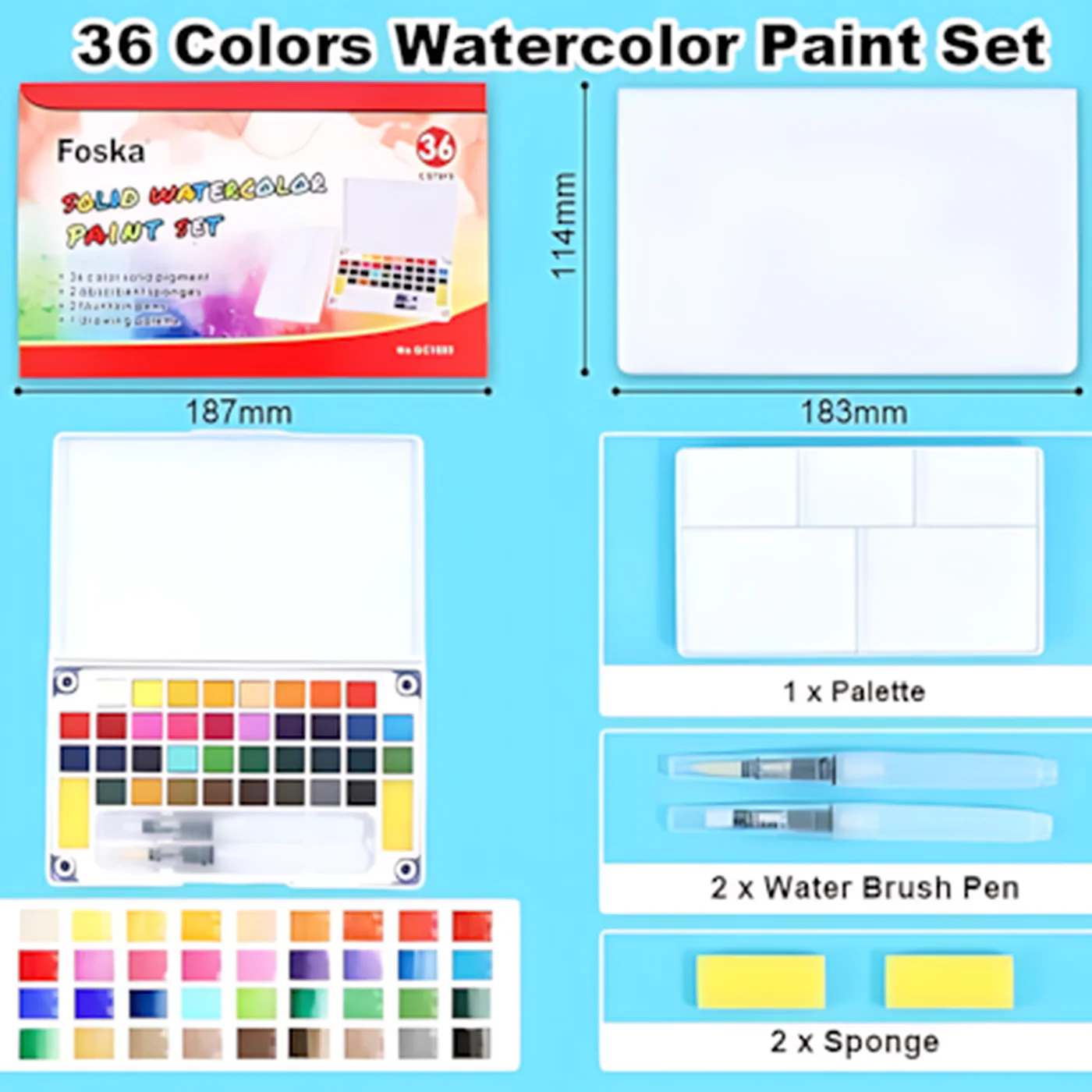 Foska Quality Solid Watercolor Paint Set - Image 6
