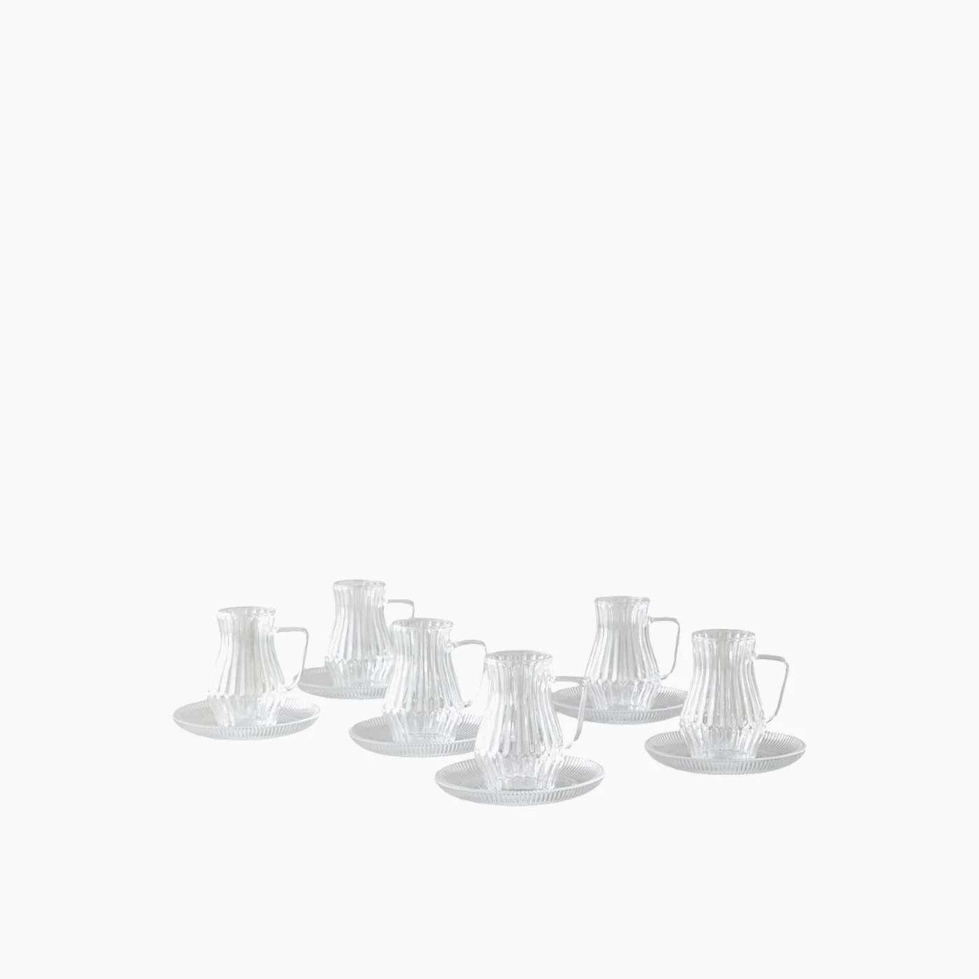 EH Living Rachel Glass 12 Pieces 6 Servings Tea Set 135 ml Transparent - Image 2