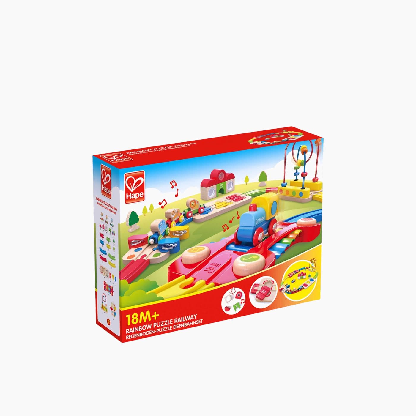 Hape Rainbow Puzzle Railway Wooden Train Set - Image 3