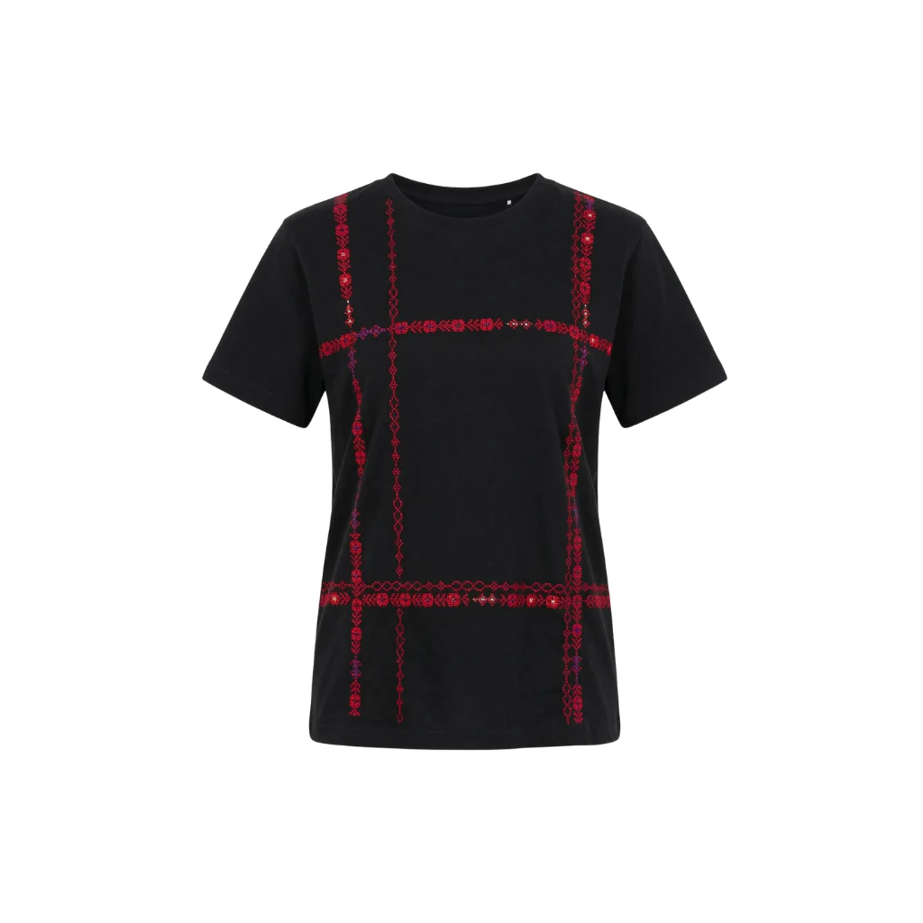 Ramz Embroidery Corset Flowers Ramallah Embroidered T-Shirt