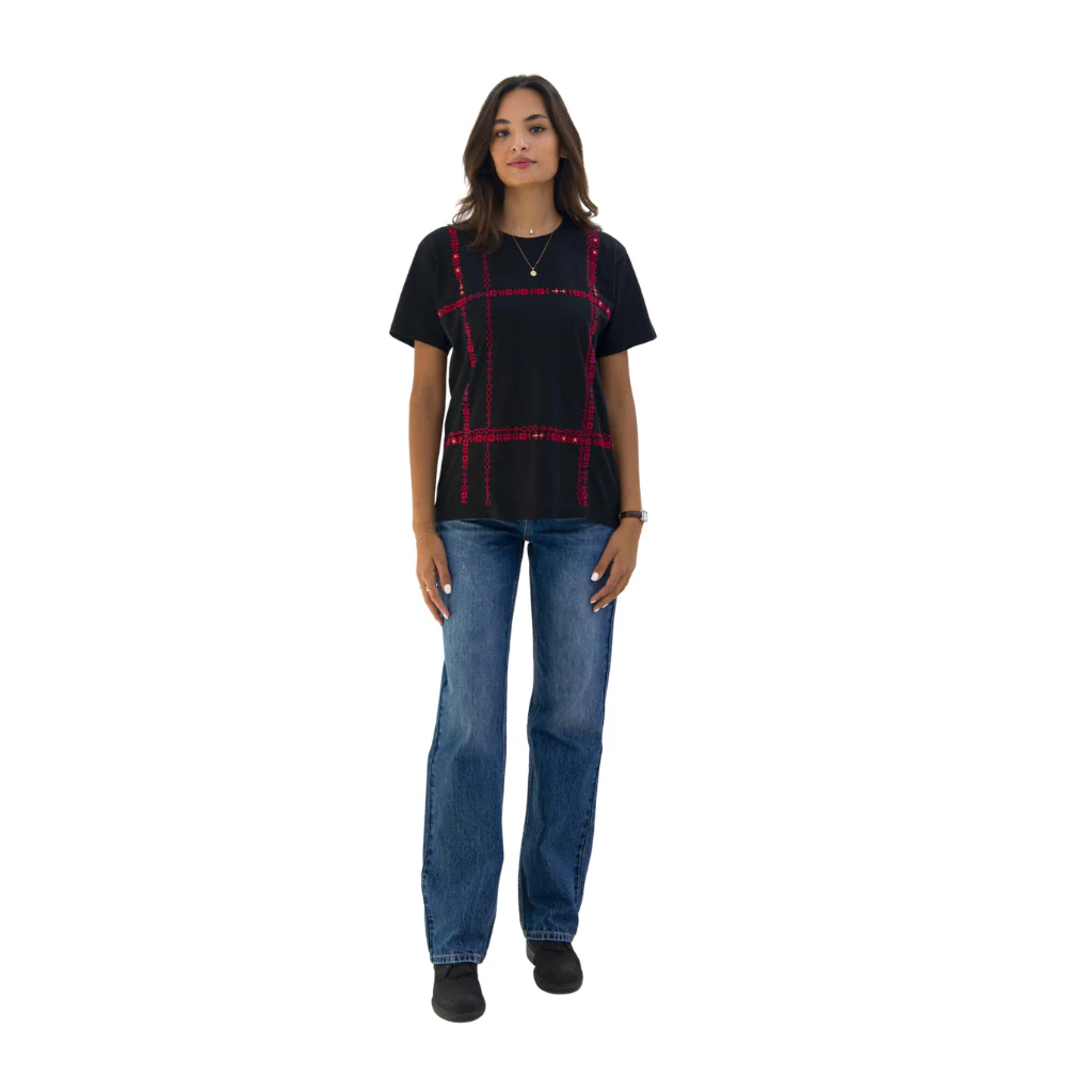 Ramz Embroidery Corset Flowers Ramallah Embroidered T-Shirt - Image 2