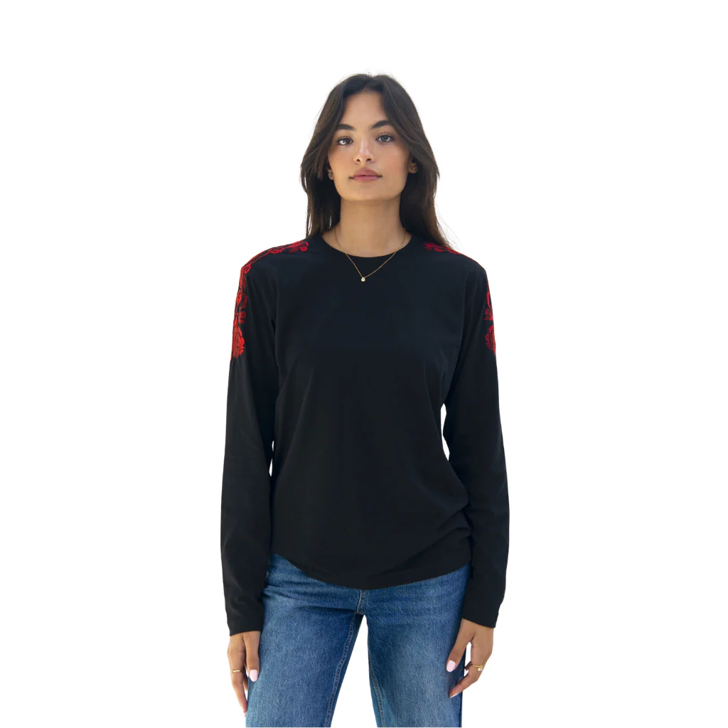 Ramz Embroidery Jouri Shoulders Hebron Embroidered Top - Image 2