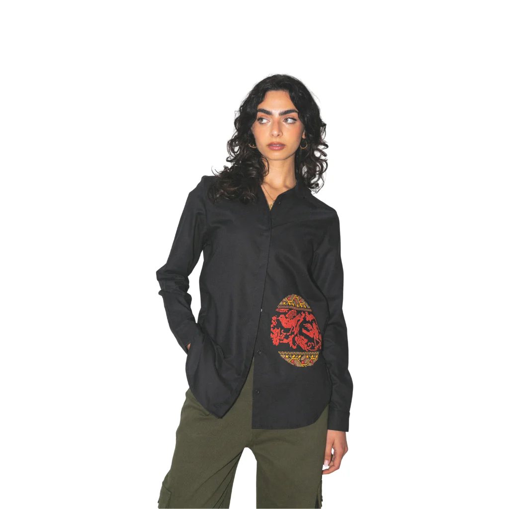 Ramz Embroidery Pigeon of Lifta Embroidered Shirt - Image 2