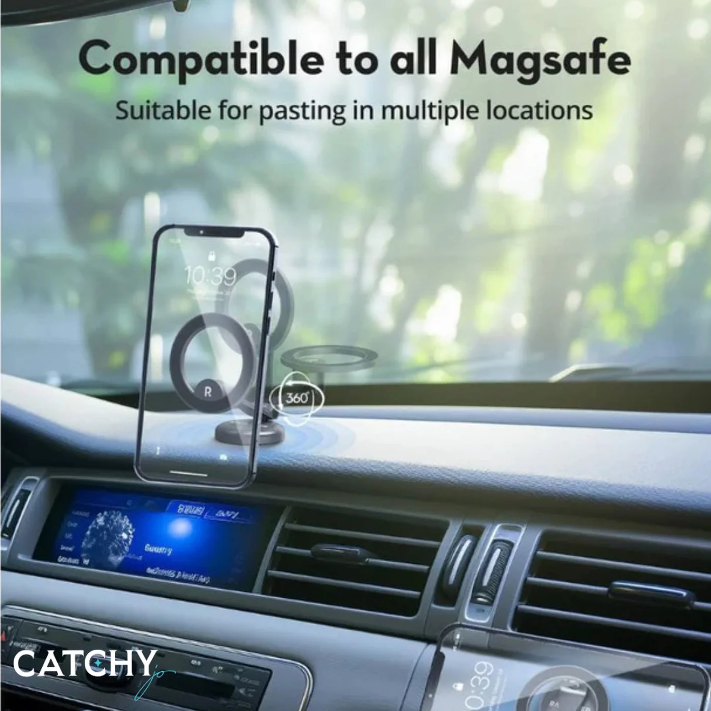 RAVPOWER SH1003 360 Adjustable Magnetic Car Phone Mount - Image 3