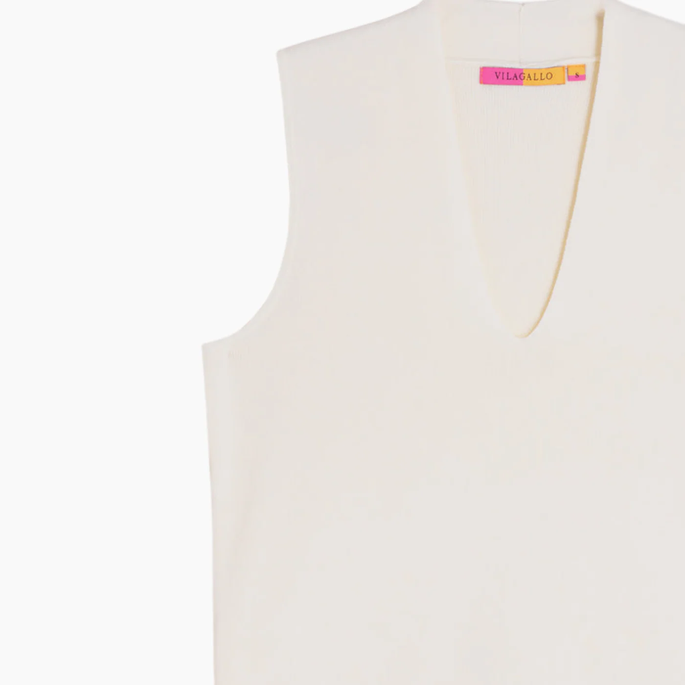 Vilagallo Raw Knit Top With V-neck - Image 2