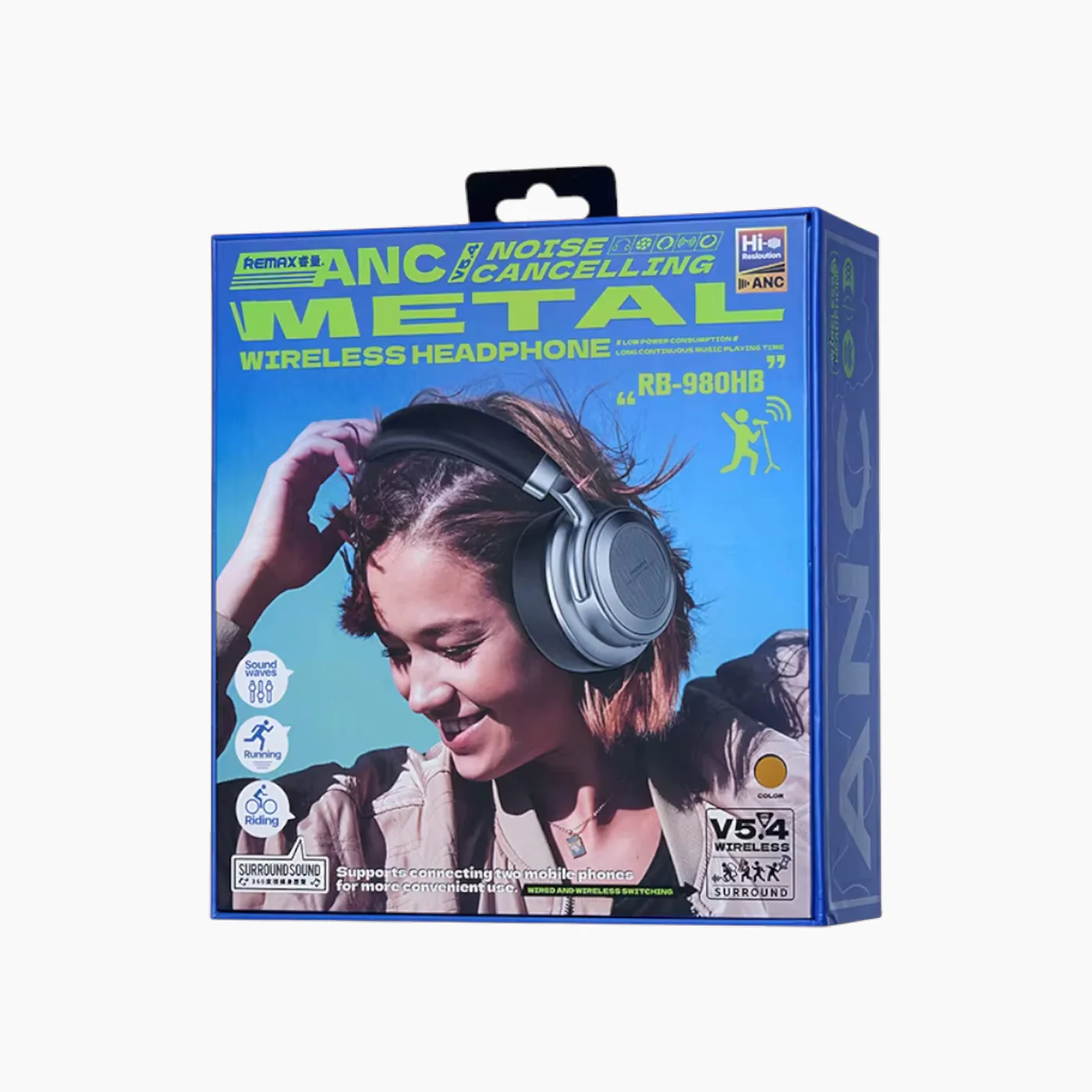 REMAX RB-980HB ANC Noise Cancelling Metal Wireless Gaming Headphone - Image 2