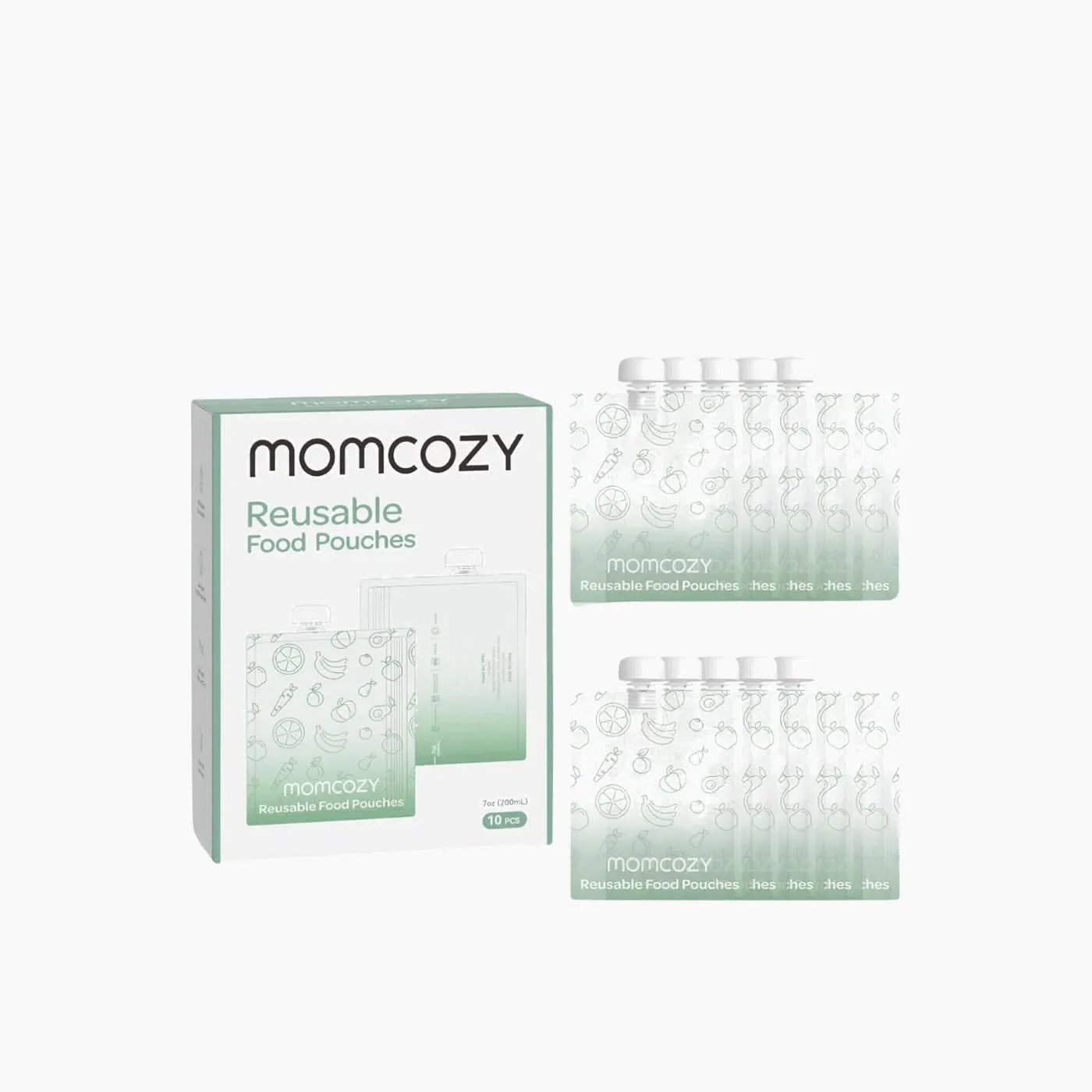 MOMCOZY Reusable Baby Food Pouches Pack Of 10 - Image 2
