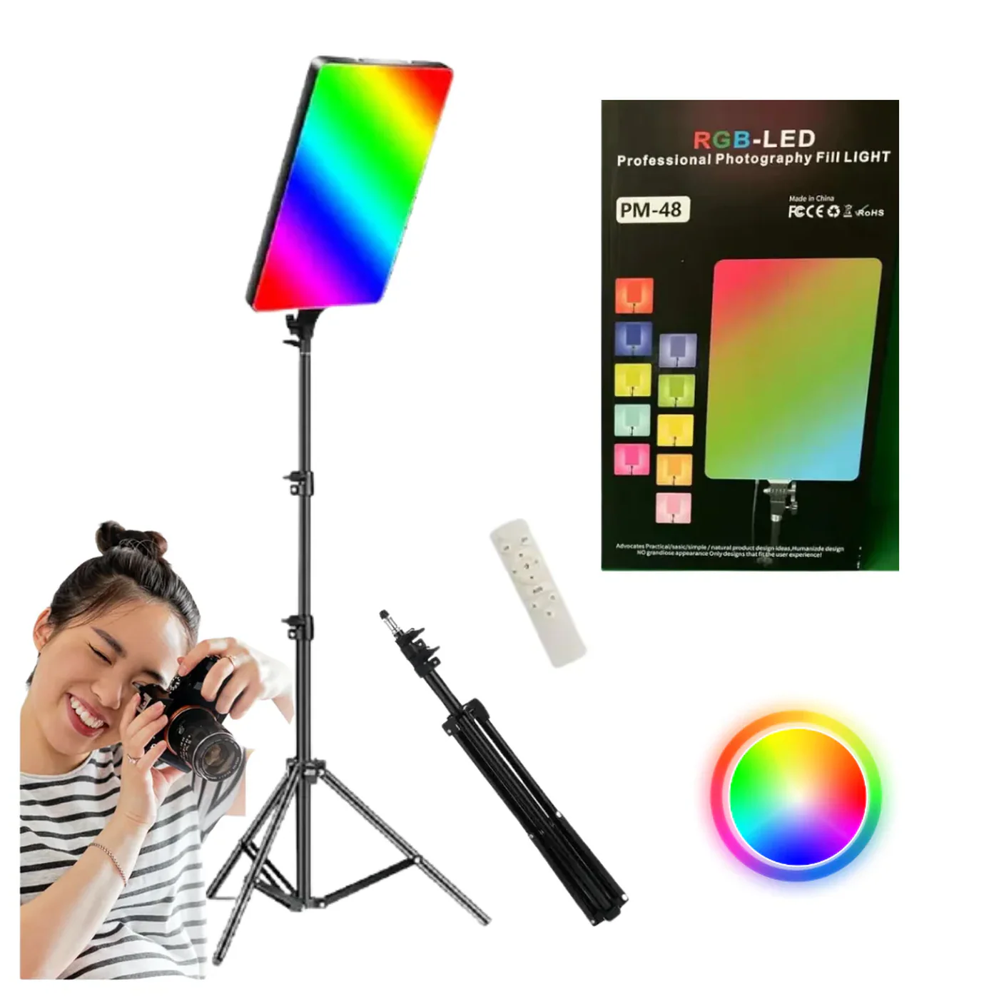 RGBW-LED PM-26 Professional Photography Fill Light With Remote Control - Image 3
