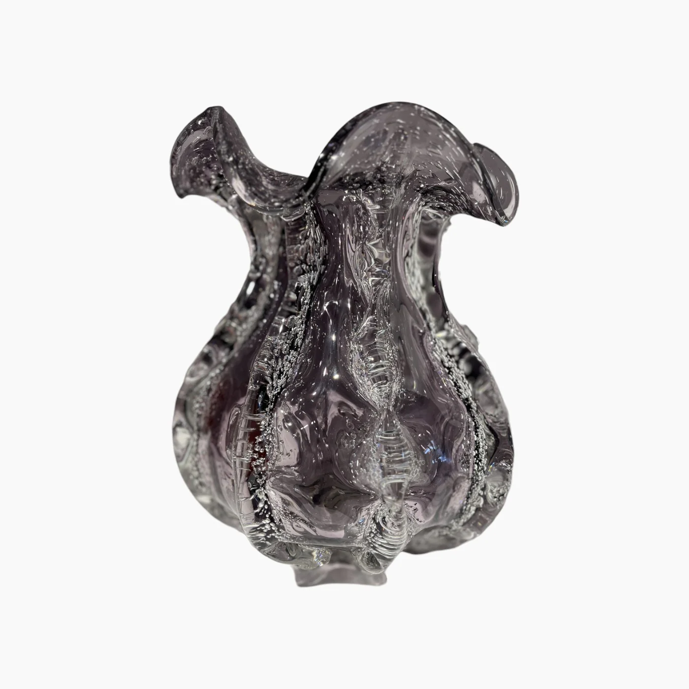 Round Purple Glass Vase