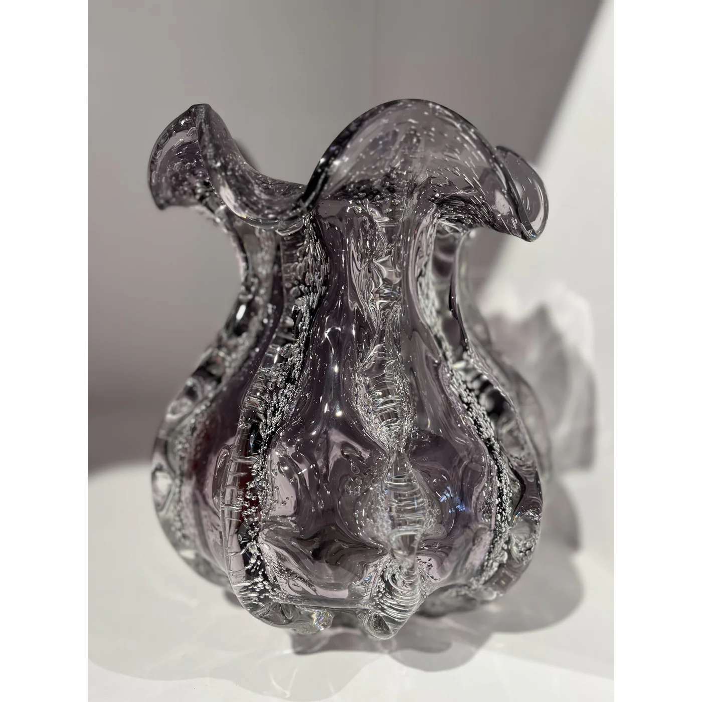Round Purple Glass Vase - Image 2
