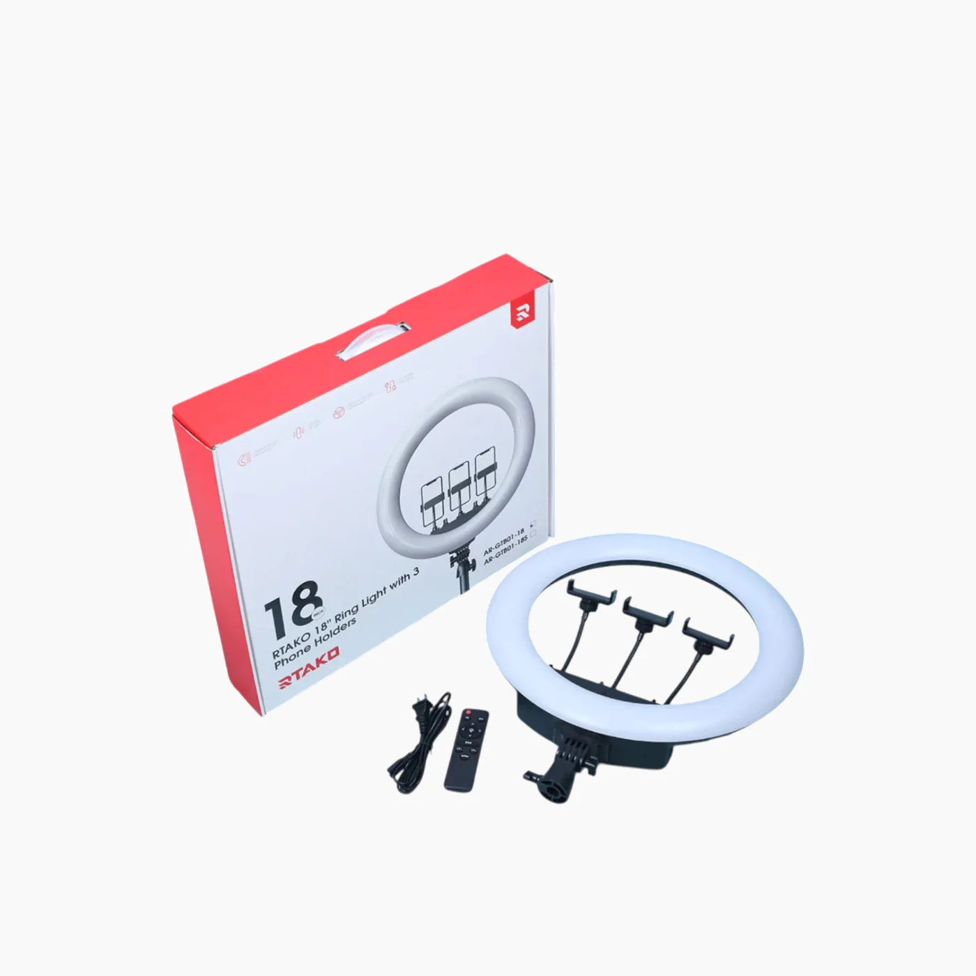 RTAKO Ring Light With 3 Phone Holders - Image 3