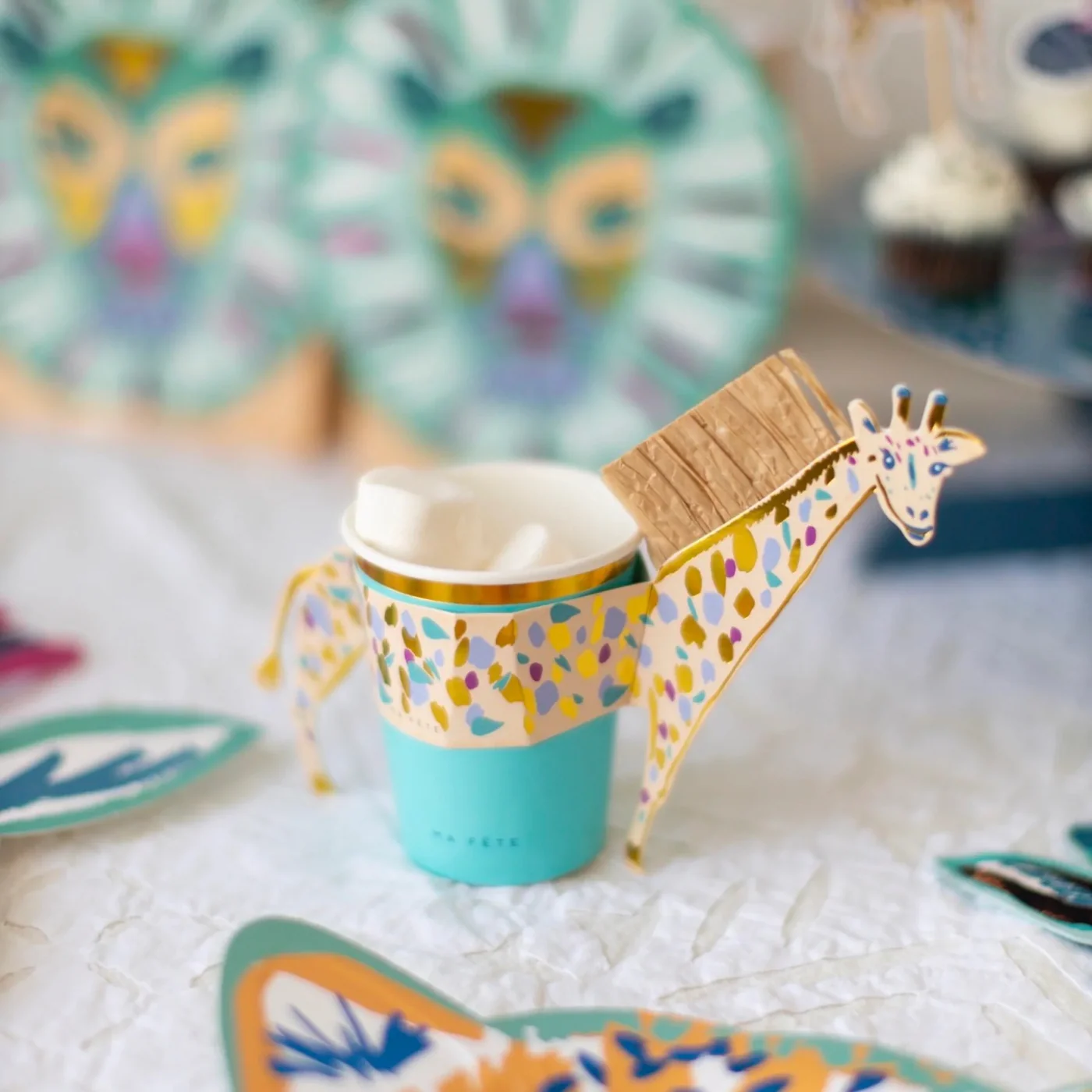 Ma Fete Safari Cups & Sleeves - Set of 8 - Image 4