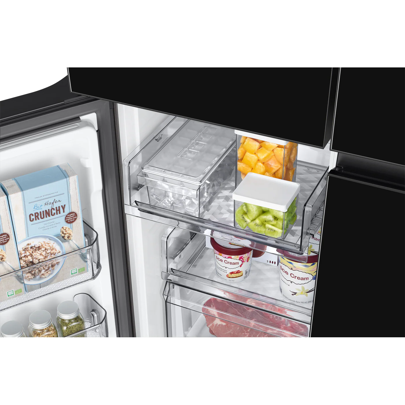 Samsung Bespoke T Style Black Glass French Door Refrigerator, 602L - Image 8