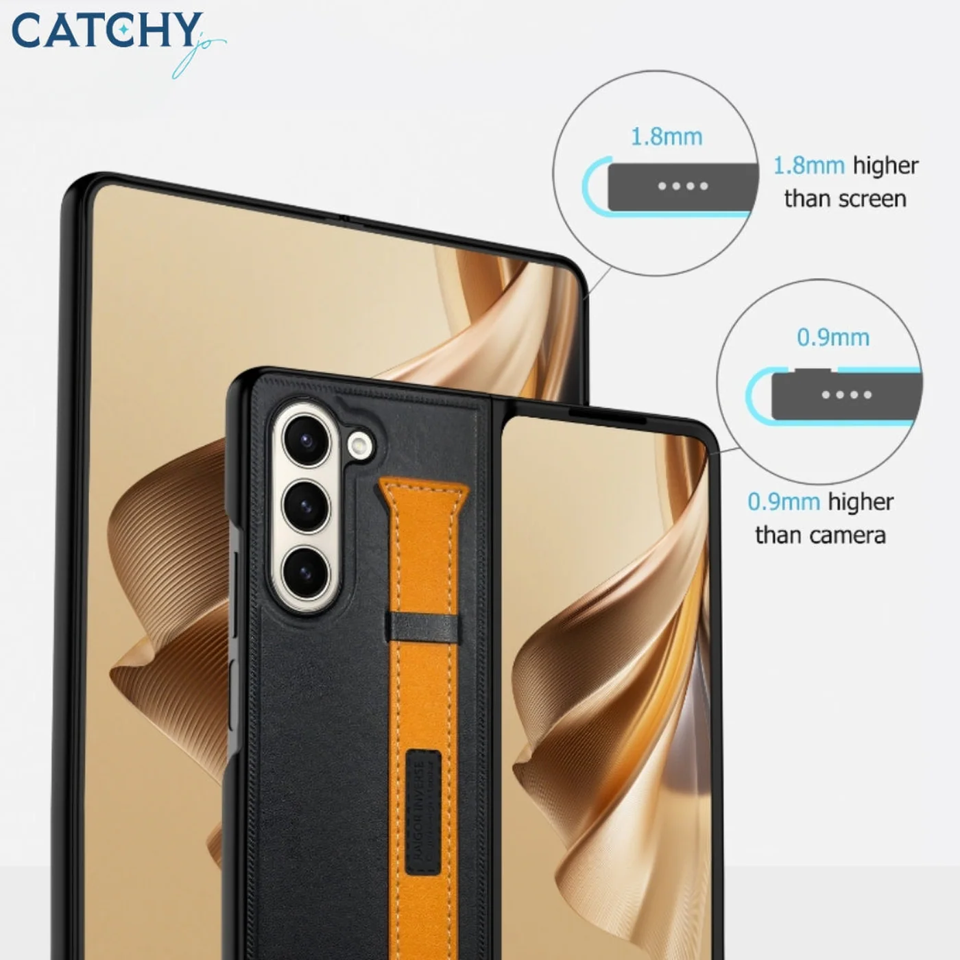 Samsung Fold 7 Leather Shockproof Protective Case - Image 3