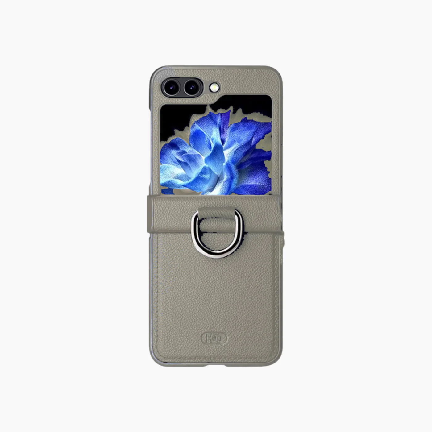 Samsung Z Flip Leather Finger Ring Case - Image 3