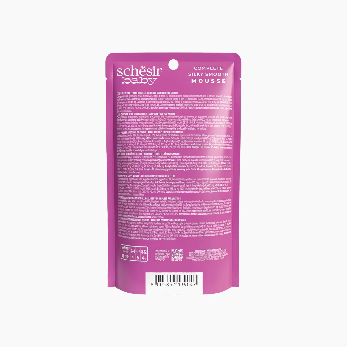 Schesir Baby Cat Pouch Mousse 12x70 gm - Image 3
