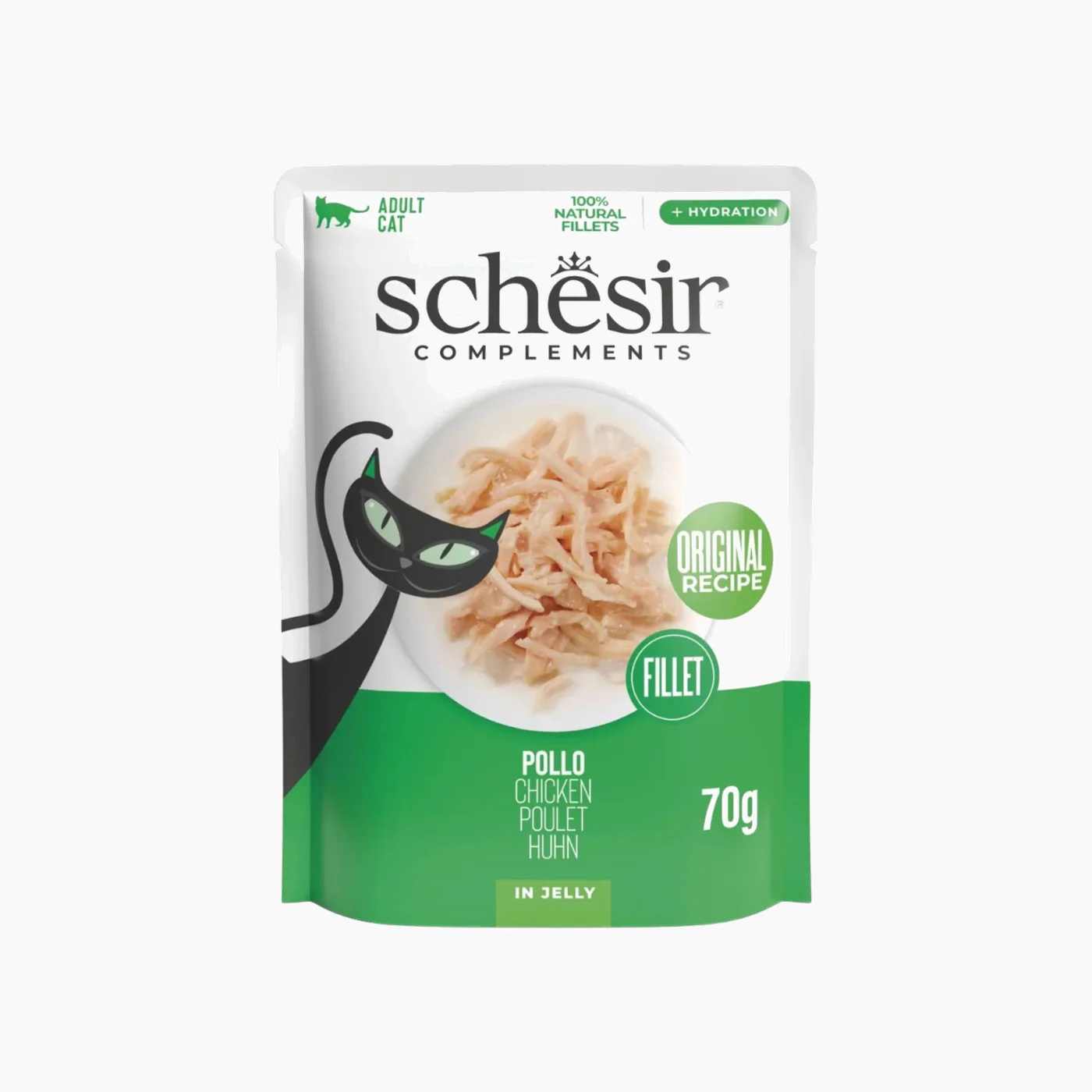 Schesir Complements Wet Cat in Jelly Pouch 12x70 gm - Image 2