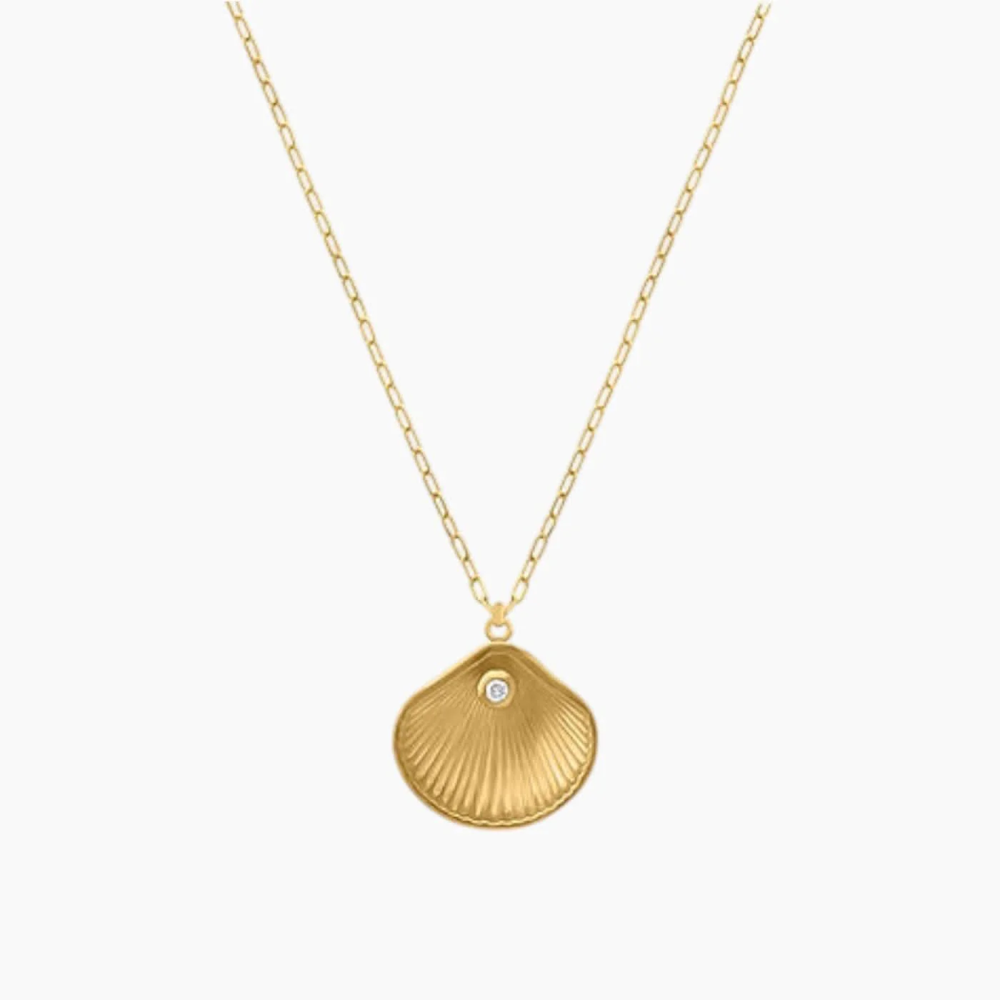 Baby Chic Fine Jewelry Seashell Diamond Necklace
